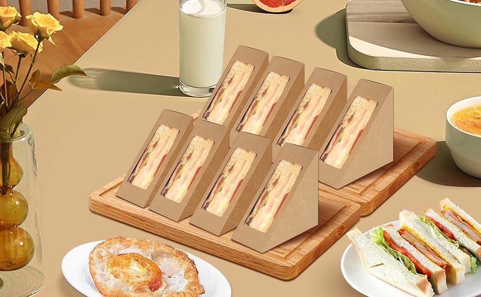 Caja de Sándwich de Papel con Ventana, 50 Piezas, Marca Blanca para Servicios de Comida para Llevar, Proveedor de Cajas para Mini Hamburguesas y Bakery. Caja de Sándwich de Papel con Ventana, 50 Piezas, Marca Blanca para Servicios de Comida para Llevar, Proveedor de Cajas para Mini Hamburguesas y Bakery.