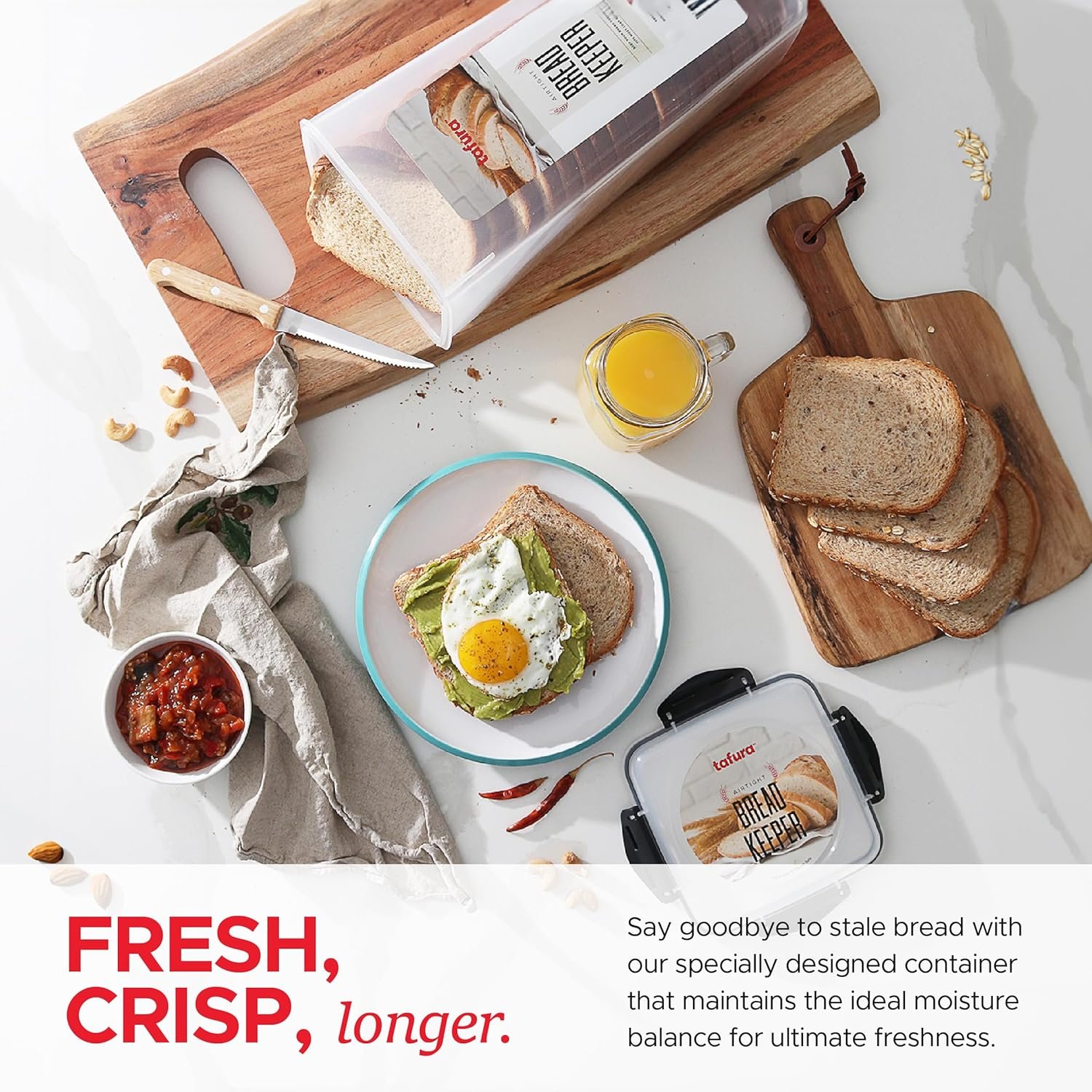 Contenedor de Pan de 5.8 Litros - Caja de Plástico BPA Libre para Panes Caseros y Productos Horneados con Tapa Negra Hermética, Proveedor de Marca Blanca y Logo Personalizado.