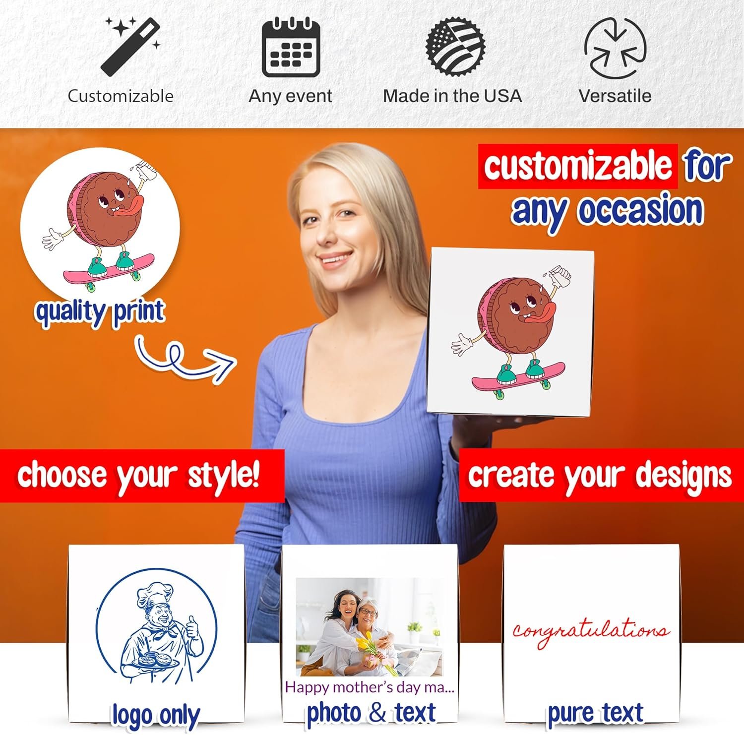 Logo Personalizado para Cajas de Repostería Personalizadas - Cajas Blancas de 12