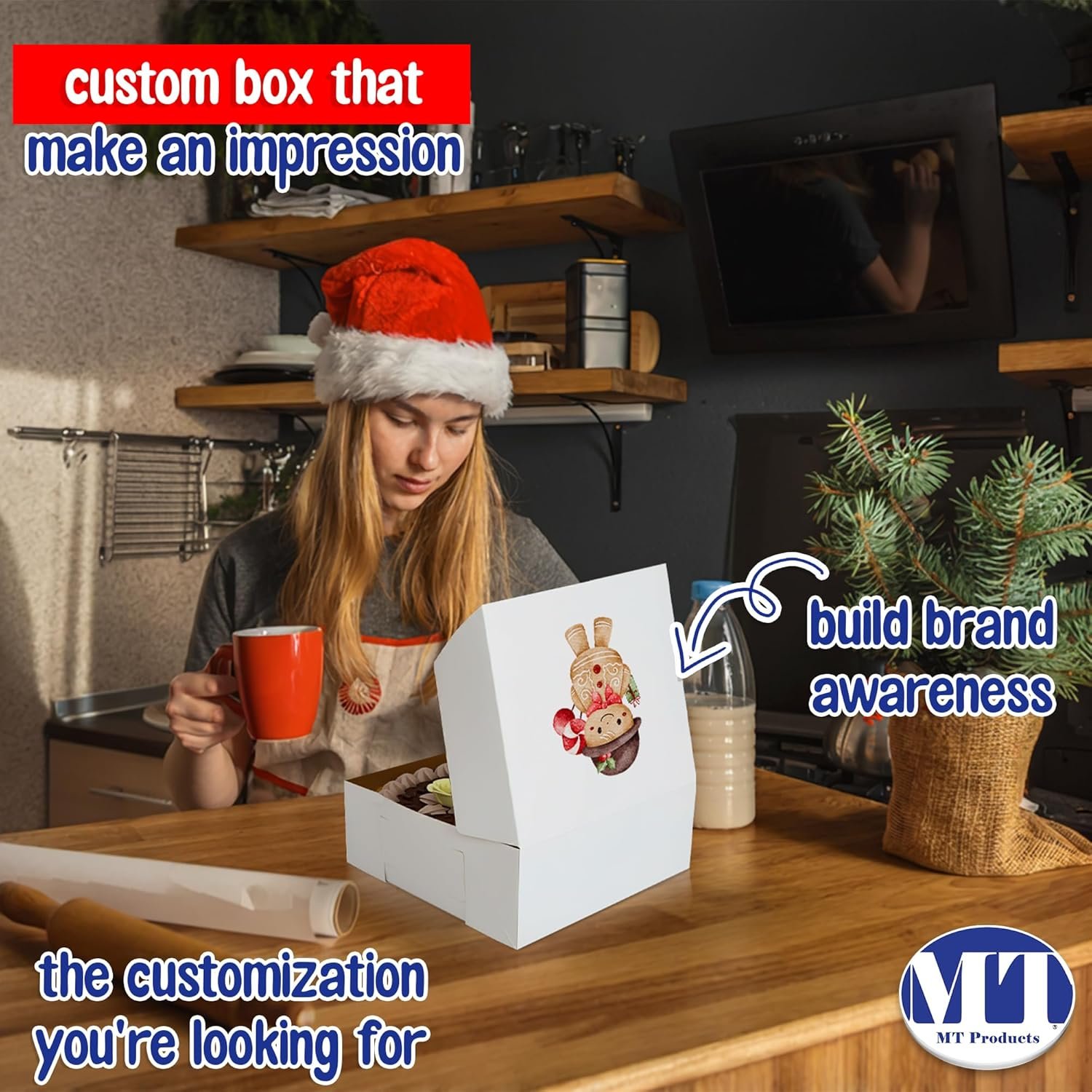 Logo Personalizado para Cajas de Repostería Personalizadas - Cajas Blancas de 12