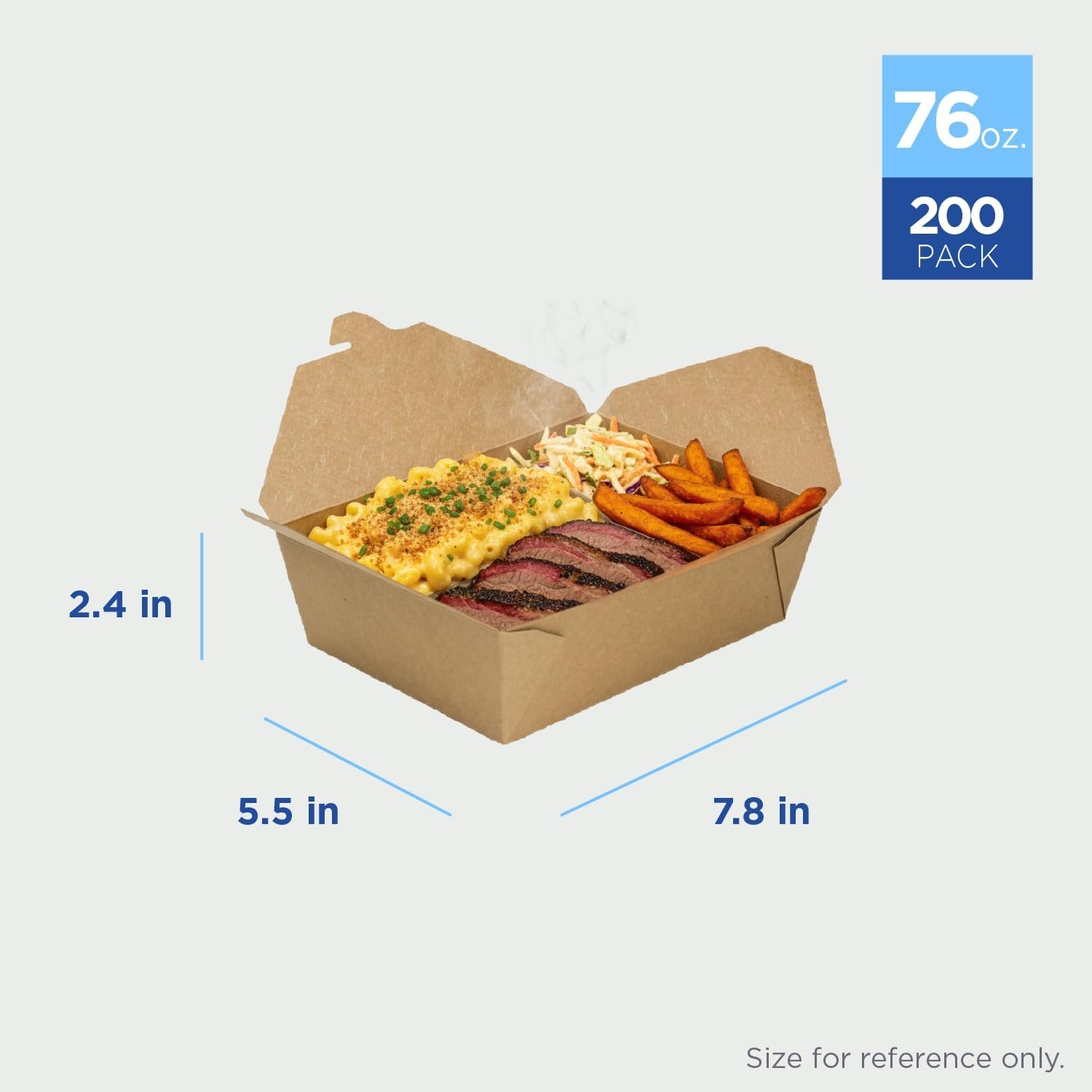 Logo Personalizado Cajas de Papel para Llevar [76 oz - 200ct] Resistentes a Fugas, Microondas, y de Alta Resistencia | Resistentes a Grasas y Apilables | Fábrica #3 Kraft Marrón