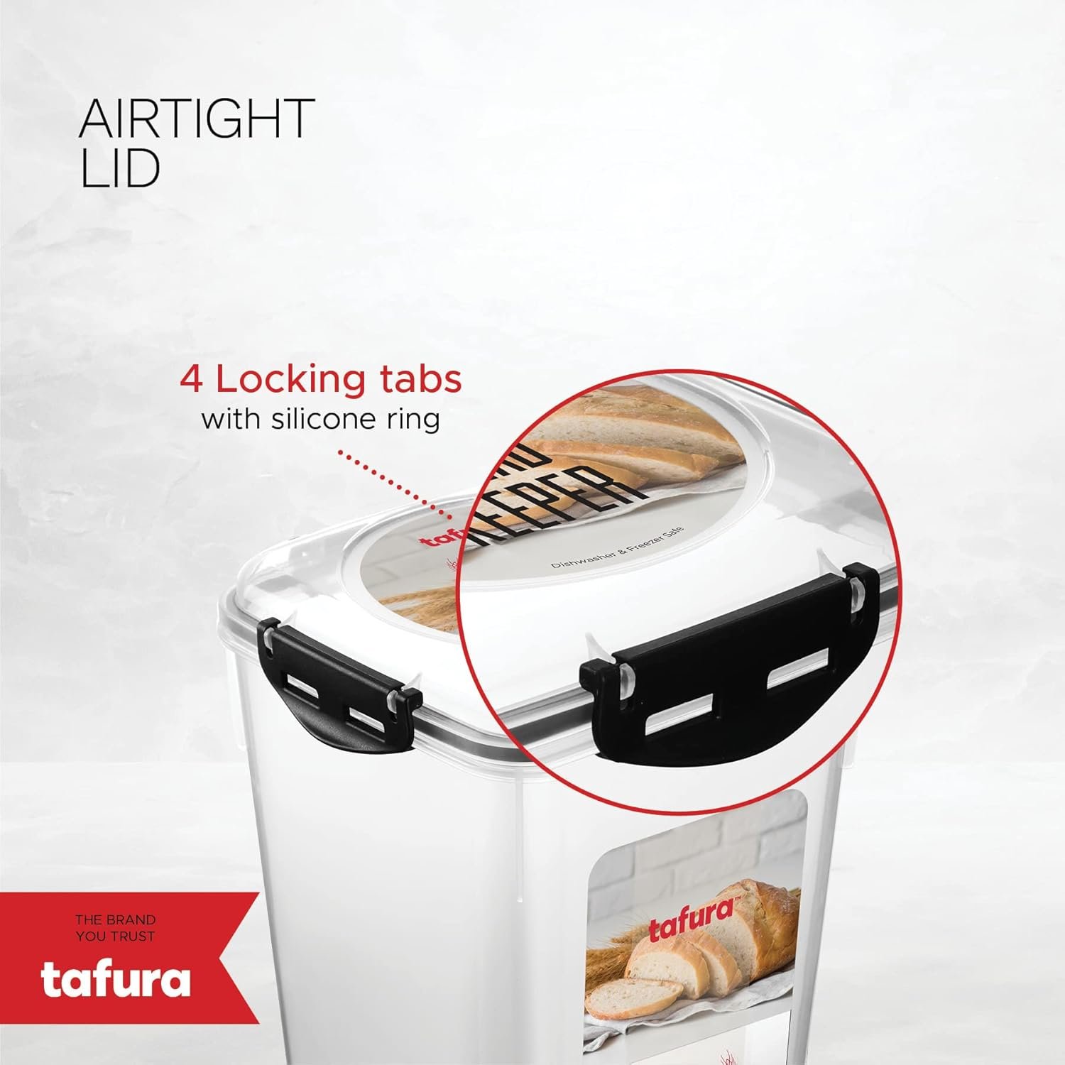 Contenedor de Pan - 2 Pack 5 Litros BPA Libre, Caja para Pan Casero y Productos Horneados con Tapa Negra Hermética, Proveedor de Marca Blanca y Logo Personalizado Contenedor de Pan - 2 Pack 5 Litros BPA Libre, Caja para Pan Casero y Productos Horneados con Tapa Negra Hermética, Proveedor de Marca Blanca y Logo Personalizado