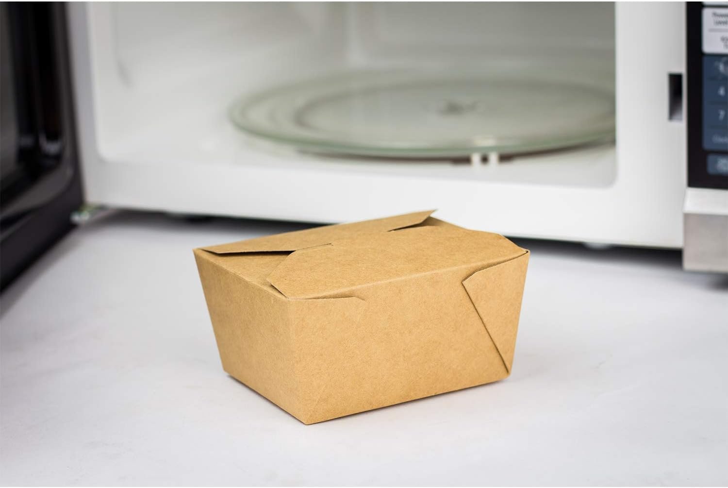 Caja Plegable para Ir con Logo Personalizado, Kraft de 30 fl. oz. (4.3