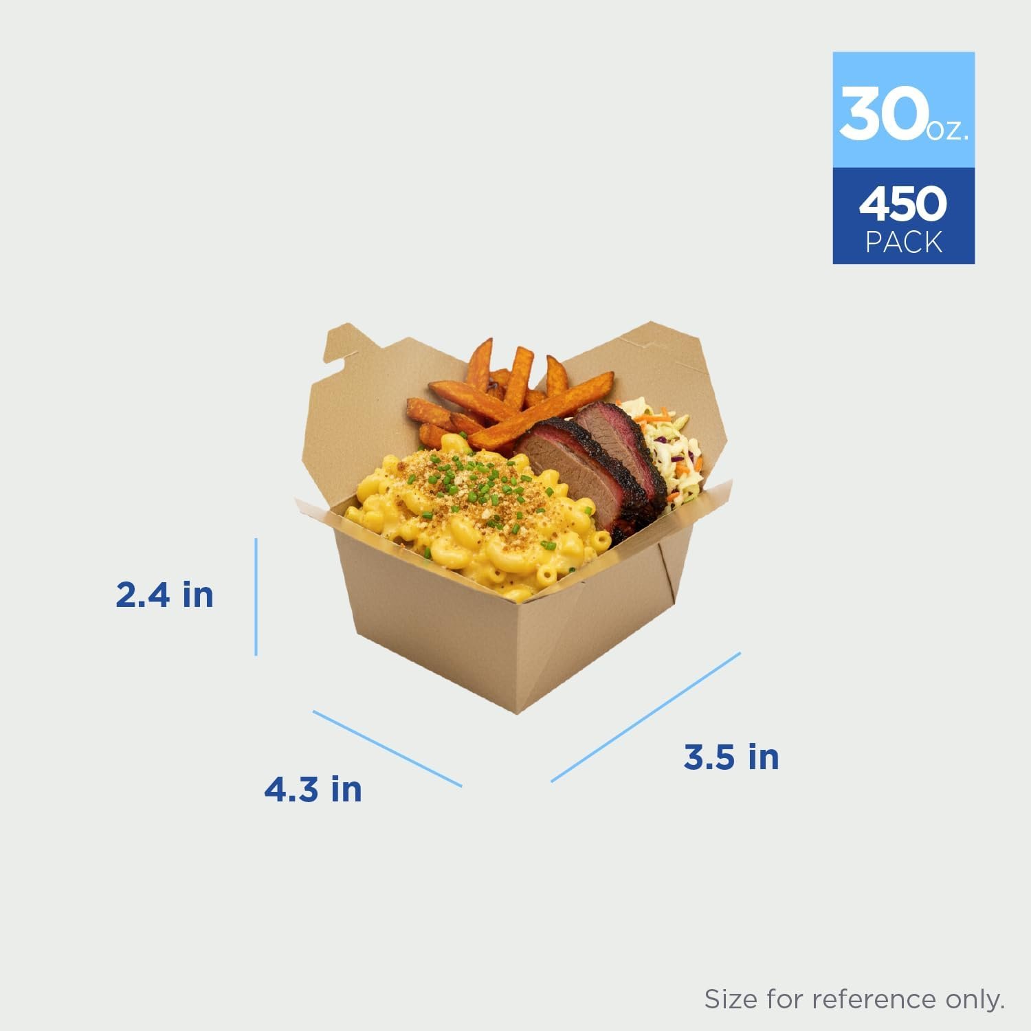 Caja Plegable para Ir con Logo Personalizado, Kraft de 30 fl. oz. (4.3