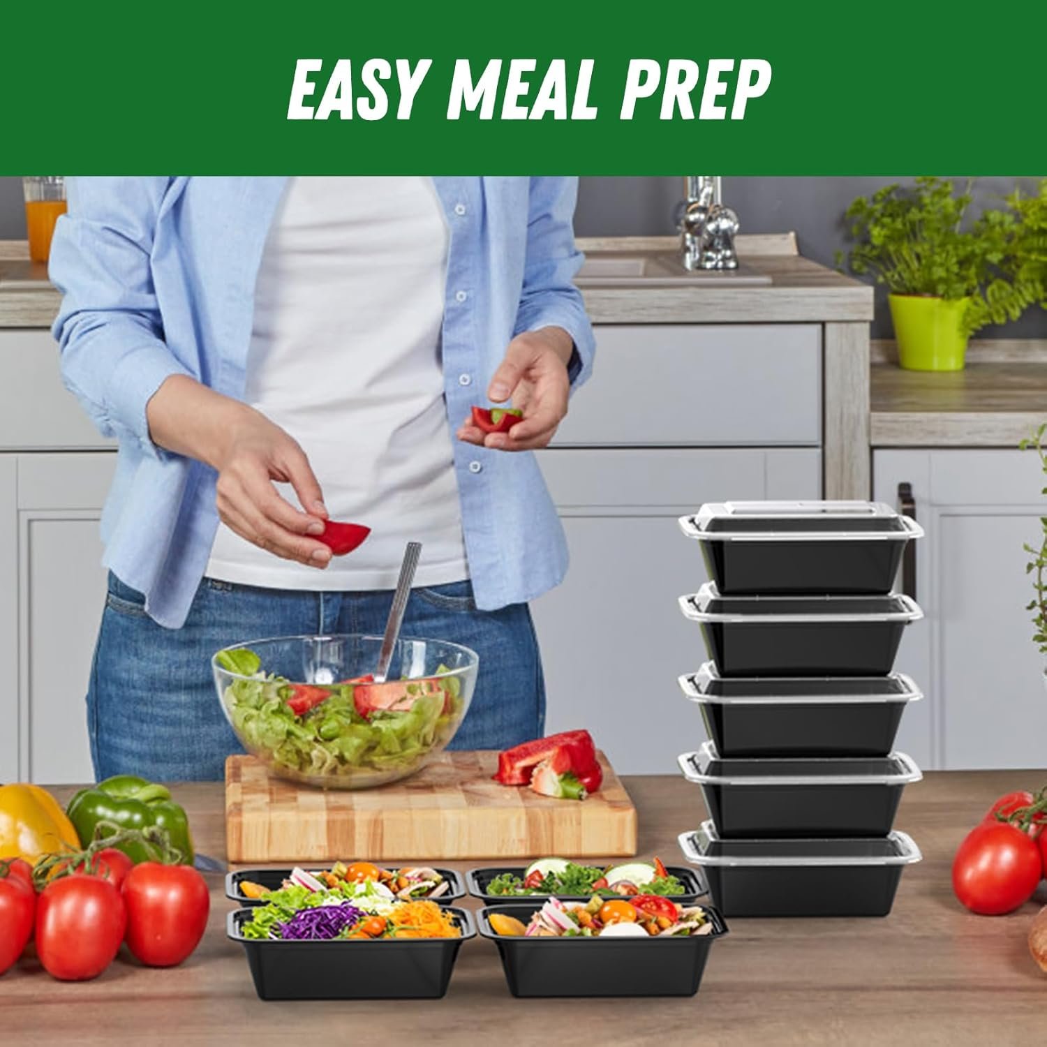 Logo Personalizado 50 Pack (100 piezas) de recipientes para comidas de 24 oz, reutilizables con tapas, resistentes y herméticos, seguros para alimentos, aptos para microondas, congelador y lavavajillas, Marca Blanca de almacenamiento de alimentos, Proveedor especializado. Logo Personalizado 50 Pack (100 piezas) de recipientes para comidas de 24 oz, reutilizables con tapas, resistentes y herméticos, seguros para alimentos, aptos para microondas, congelador y lavavajillas, Marca Blanca de almacenamiento de alimentos, Proveedor especializado.