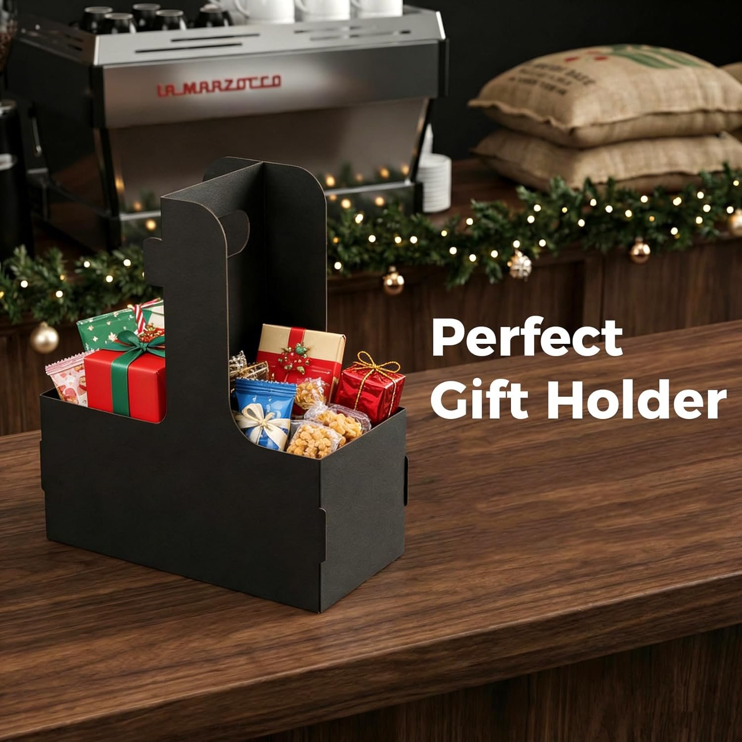 Portador de Bebidas de Papel desechable de 2 tazas con asa - 12 Piezas, Caddy portátil para bebidas, Logo Personalizado, resistente soporte para entregar bebidas calientes o frías, Proveedor.