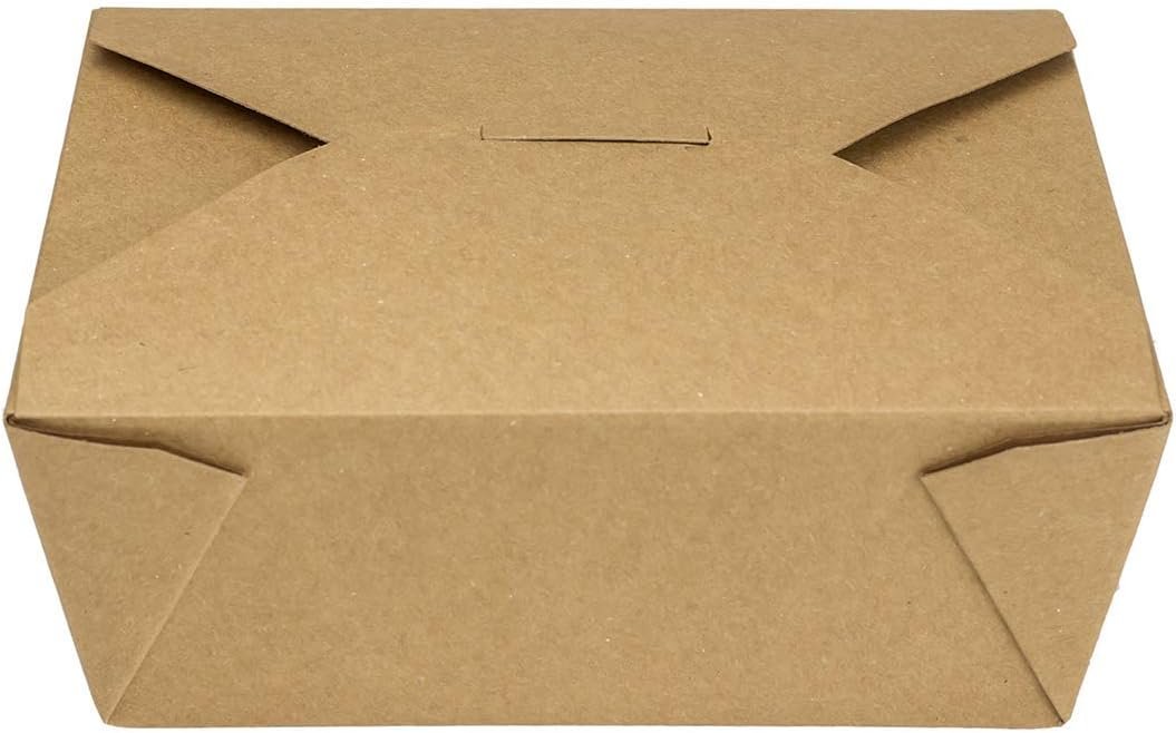 Logo Personalizado Cajas para Llevar de Papel Resistentes a Fugas y Microondas [48 oz - 300 ct] Apilables y Resistentes a la Grasa | Marca Blanca | Proveedor