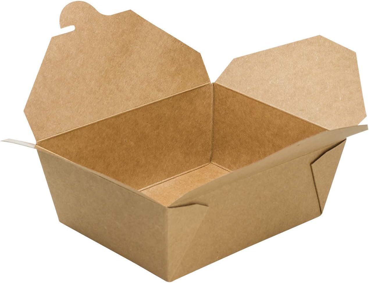 Logo Personalizado Cajas para Llevar de Papel Resistentes a Fugas y Microondas [48 oz - 300 ct] Apilables y Resistentes a la Grasa | Marca Blanca | Proveedor