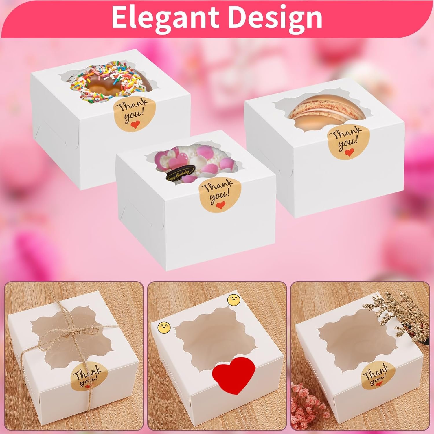 Caja para galletas blanca con logo personalizado, 24 unidades de 4x4x2.5 pulgadas, ideal para mini pasteles, postres, donas, macarons, fresas, bombones; marca blanca de excelente calidad, proveedor confiable. Caja para galletas blanca con logo personalizado, 24 unidades de 4x4x2.5 pulgadas, ideal para mini pasteles, postres, donas, macarons, fresas, bombones; marca blanca de excelente calidad, proveedor confiable.