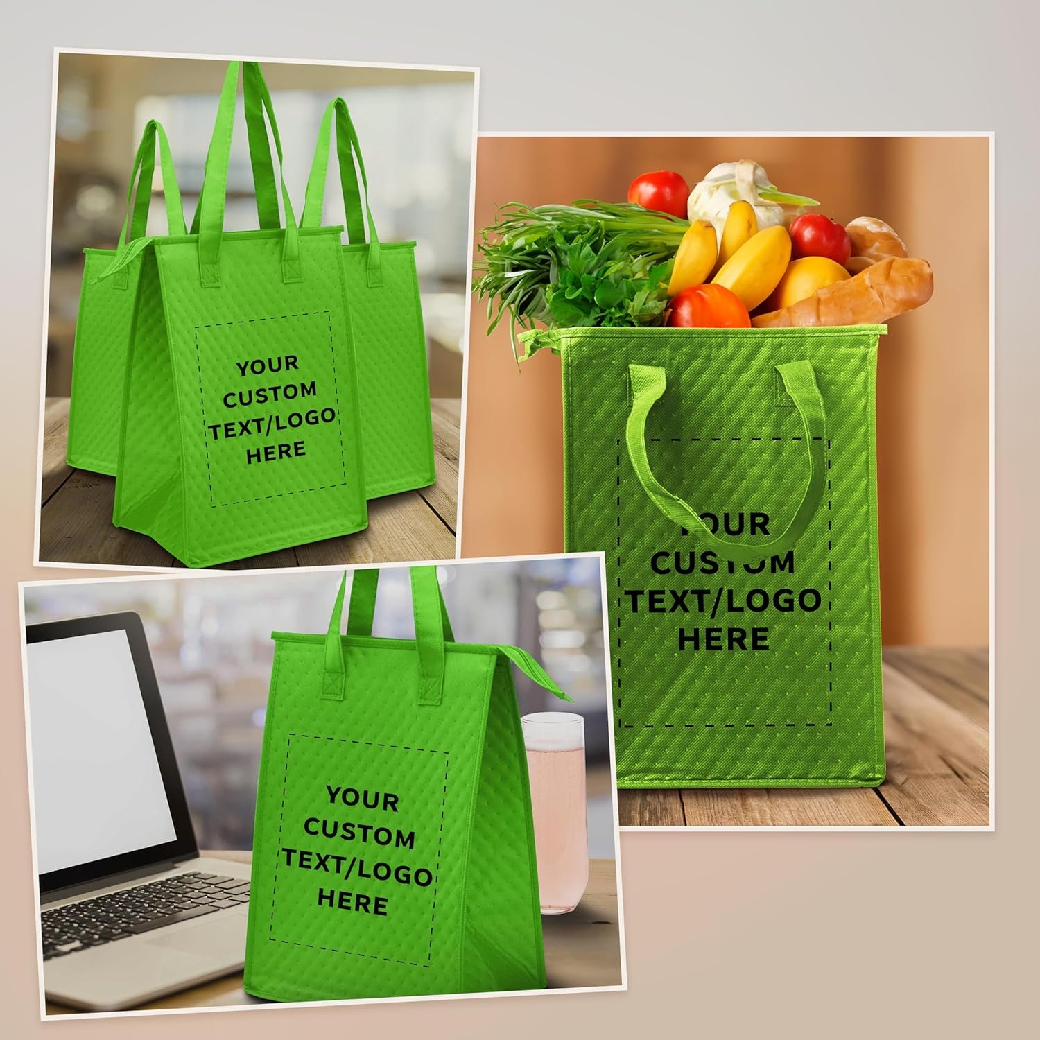 Logo Personalizado Mochilas Térmicas con Cierre, Set de 10/50/100, Pack Personalizado Ideal para Trabajo, Viajes y Eventos al Aire Libre - Fábrica de Bolsa en Color Verde Lima Logo Personalizado Mochilas Térmicas con Cierre, Set de 10/50/100, Pack Personalizado Ideal para Trabajo, Viajes y Eventos al Aire Libre - Fábrica de Bolsa en Color Verde Lima
