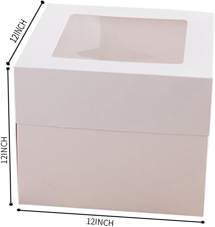 Caja de pastel cuadrada grande blanca de 12x12x12 pulgadas con ventana y cintas para bodas y cumpleaños, con logo personalizado, ideal para marcas blancas de eventos, proveedor confiable. Caja de pastel cuadrada grande blanca de 12x12x12 pulgadas con ventana y cintas para bodas y cumpleaños, con logo personalizado, ideal para marcas blancas de eventos, proveedor confiable.