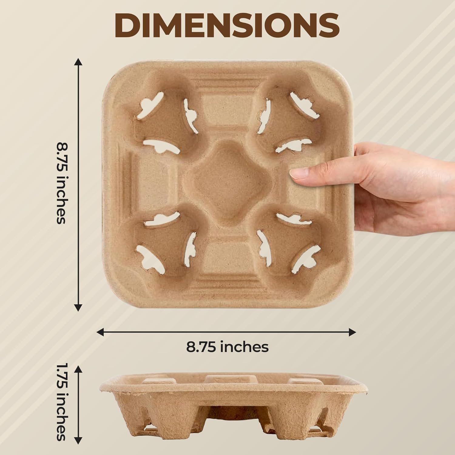 Portavasos de 4 tazas con logo personalizado para bebidas de 8-32 oz | Bandeja de 25 portavasos desechable y compostable para entrega de bebidas frías y calientes, ideal para cafeterías y restaurantes, marca blanca de un fabricante. Portavasos de 4 tazas con logo personalizado para bebidas de 8-32 oz | Bandeja de 25 portavasos desechable y compostable para entrega de bebidas frías y calientes, ideal para cafeterías y restaurantes, marca blanca de un fabricante.