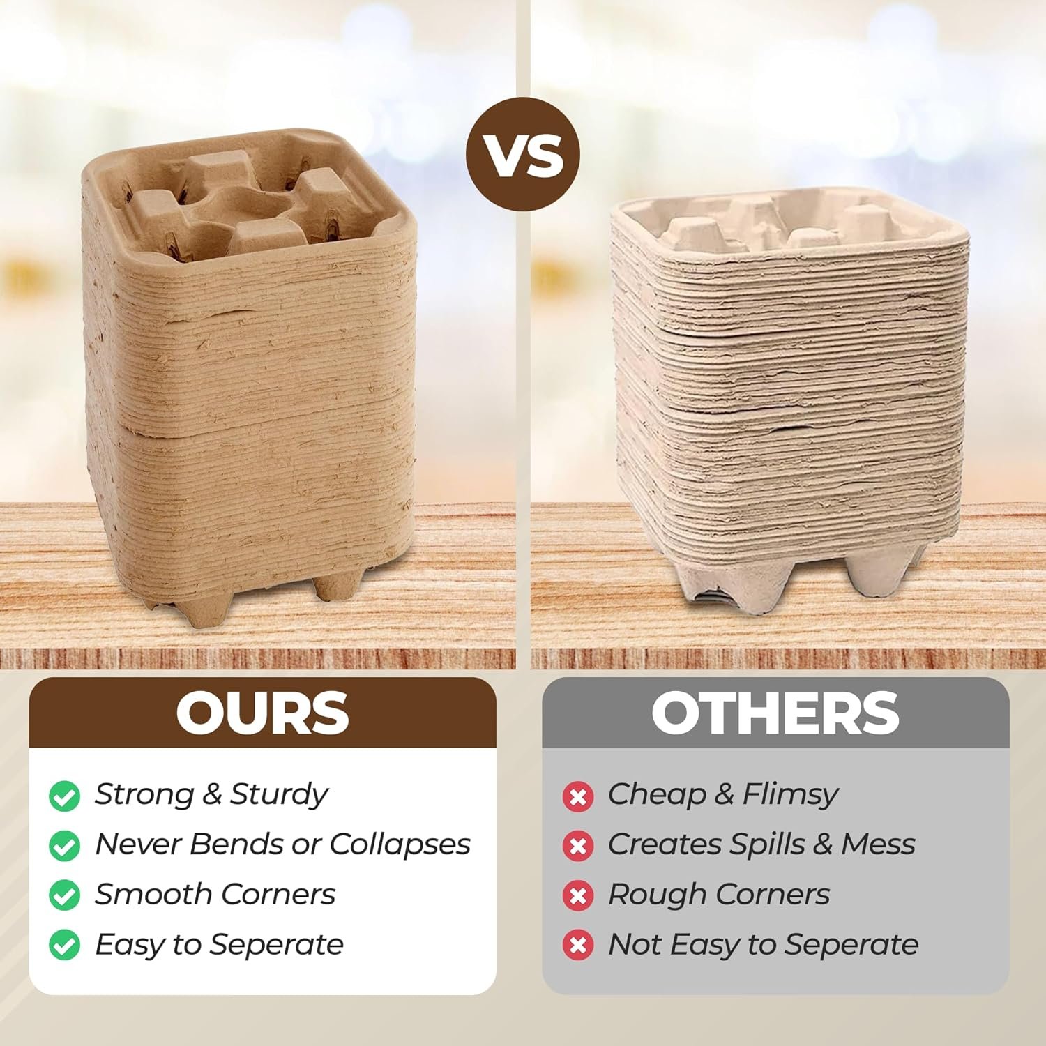 Portavasos de 4 tazas con logo personalizado para bebidas de 8-32 oz | Bandeja de 25 portavasos desechable y compostable para entrega de bebidas frías y calientes, ideal para cafeterías y restaurantes, marca blanca de un fabricante. Portavasos de 4 tazas con logo personalizado para bebidas de 8-32 oz | Bandeja de 25 portavasos desechable y compostable para entrega de bebidas frías y calientes, ideal para cafeterías y restaurantes, marca blanca de un fabricante.