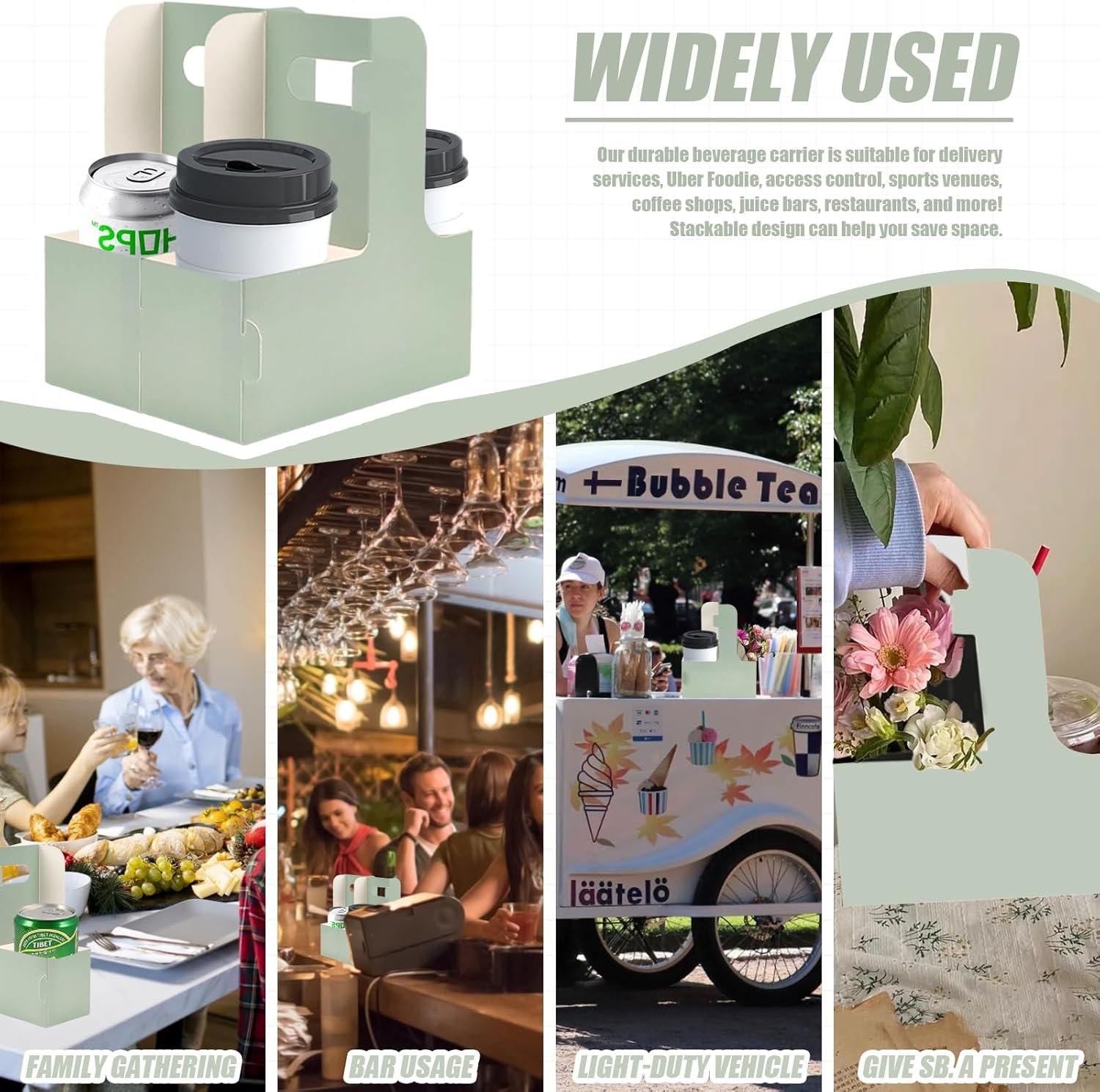 Logo Personalizado para Transportar Bebidas, Soporte de Cartón Verde para 15 Tazas con Asa, portavasos para Bebidas Calientes o Frías, Ideal para Delivery y Comida para Llevar, Fabricante Proveedor de Portatazas. Logo Personalizado para Transportar Bebidas, Soporte de Cartón Verde para 15 Tazas con Asa, portavasos para Bebidas Calientes o Frías, Ideal para Delivery y Comida para Llevar, Fabricante Proveedor de Portatazas.