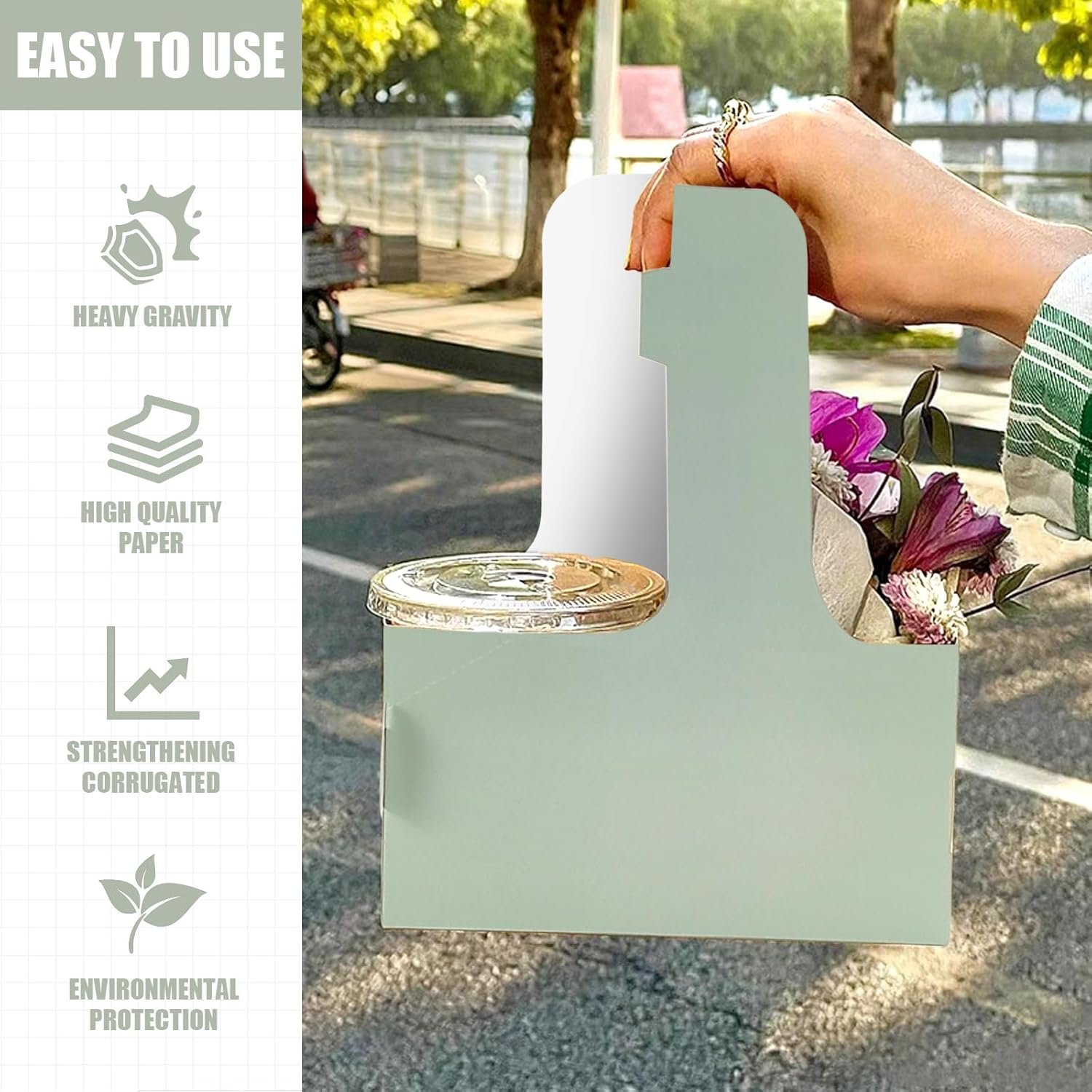 Logo Personalizado para Transportar Bebidas, Soporte de Cartón Verde para 15 Tazas con Asa, portavasos para Bebidas Calientes o Frías, Ideal para Delivery y Comida para Llevar, Fabricante Proveedor de Portatazas. Logo Personalizado para Transportar Bebidas, Soporte de Cartón Verde para 15 Tazas con Asa, portavasos para Bebidas Calientes o Frías, Ideal para Delivery y Comida para Llevar, Fabricante Proveedor de Portatazas.