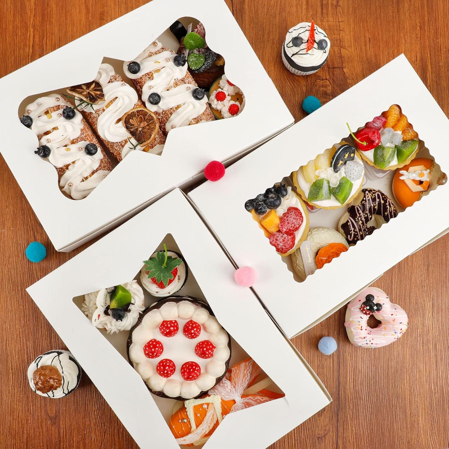 Cajas de pastelería de 48 piezas, 12x8x2.5 pulgadas, con tres estilos de ventana para fresas con chocolate, postres y galletas, personalización de logo disponible, ideal para marca blanca, proveedor confiable. Cajas de pastelería de 48 piezas, 12x8x2.5 pulgadas, con tres estilos de ventana para fresas con chocolate, postres y galletas, personalización de logo disponible, ideal para marca blanca, proveedor confiable.