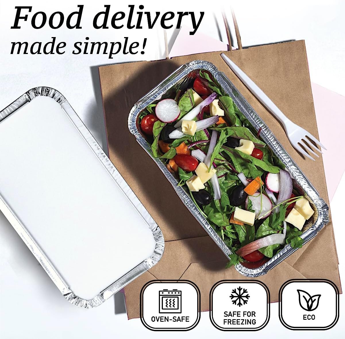 Logo Personalizado para bandejas de pan de aluminio desechables de 1.5 lb con tapa, ideal para pastelería y lunch, empaques de un solo uso, Fábrica de recipientes de aluminio, tamaño 7.8 x 4.3 x 2 pulgadas, Marca Blanca.