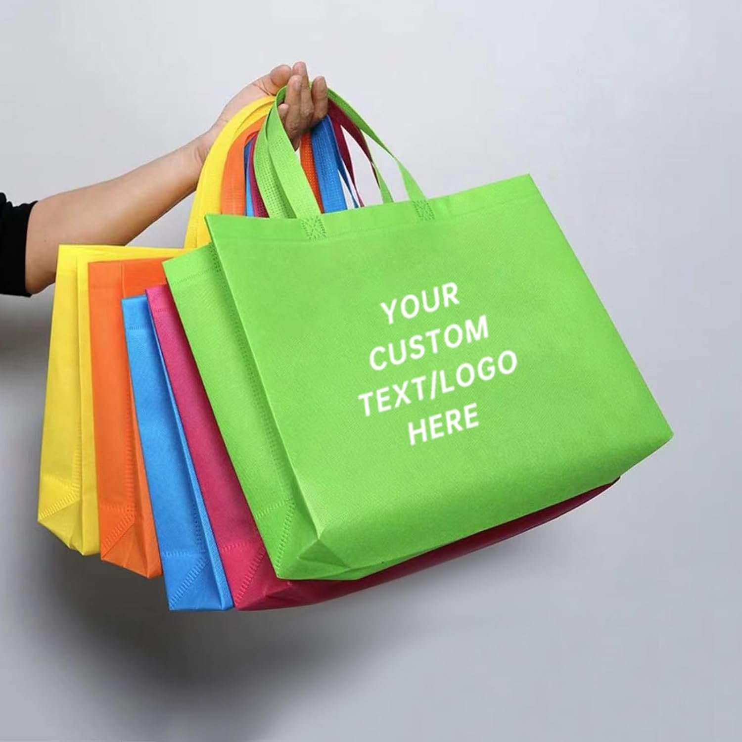 Bolsas de Compras Reutilizables con Logo Personalizado, ideales para promociones empresariales y publicidad comercial, fabricadas por un Proveedor de calidad.