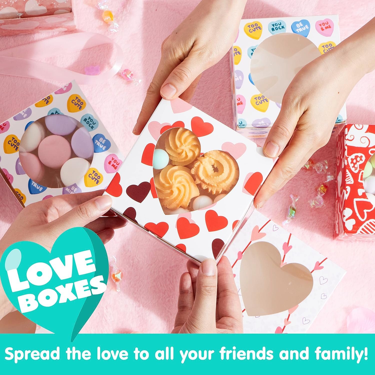 Caja de regalo para pasteles de San Valentín con ventana, 24 Pcs, ideal para galletas, cupcakes, donuts y brownies. Personaliza con tu logo y elige nuestro servicio como proveedor para marca blanca. Caja de regalo para pasteles de San Valentín con ventana, 24 Pcs, ideal para galletas, cupcakes, donuts y brownies. Personaliza con tu logo y elige nuestro servicio como proveedor para marca blanca.