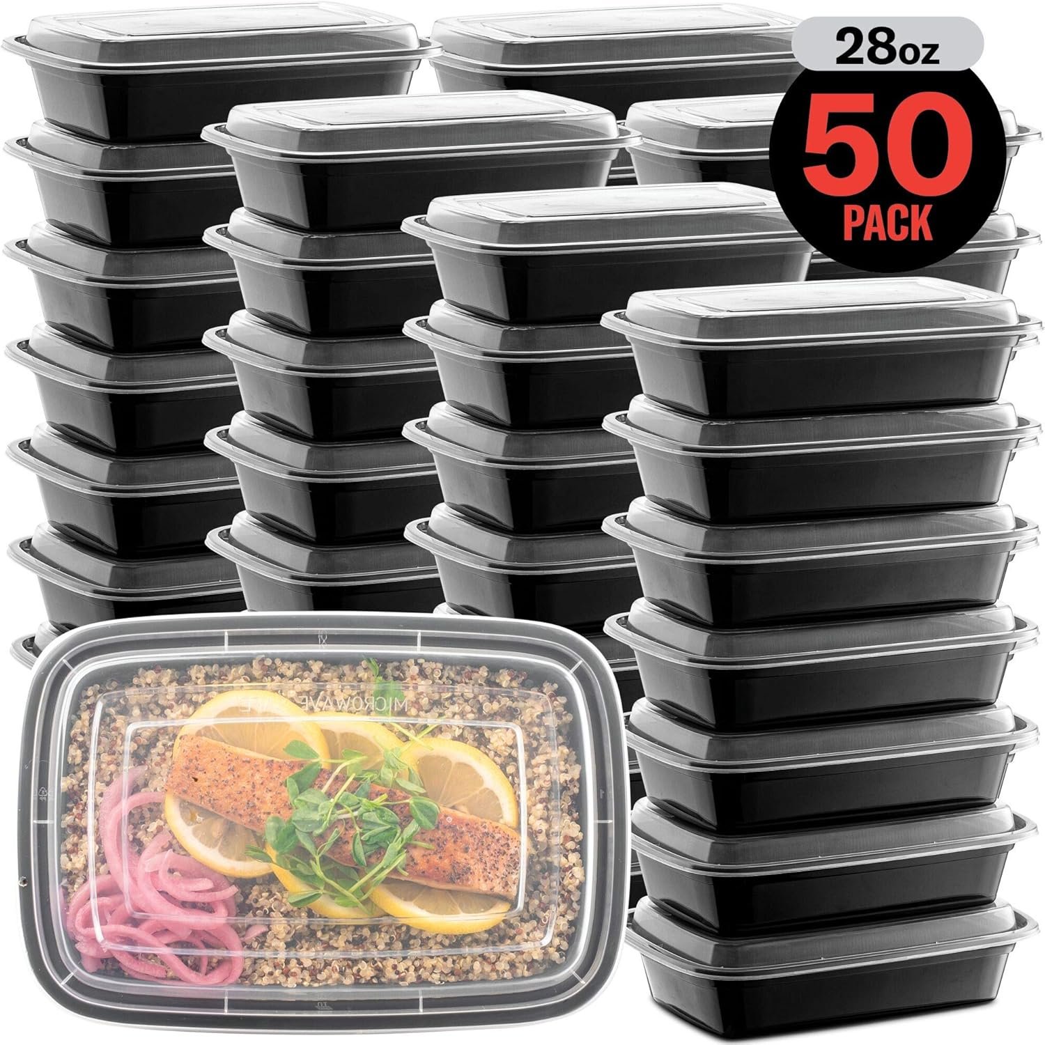 Logo Personalizado de 50 Envases Reutilizables para Preparación de Comidas, Aptos para Microondas, Almacenamiento de Alimentos con Tapa, 28 oz - Caja de Almuerzo para Llevar de Un Compartimento, Libre de BPA - Fábrica Proveedores de Diseño a Medida, Apto para Lavavajillas y Congelador Logo Personalizado de 50 Envases Reutilizables para Preparación de Comidas, Aptos para Microondas, Almacenamiento de Alimentos con Tapa, 28 oz - Caja de Almuerzo para Llevar de Un Compartimento, Libre de BPA - Fábrica Proveedores de Diseño a Medida, Apto para Lavavajillas y Congelador