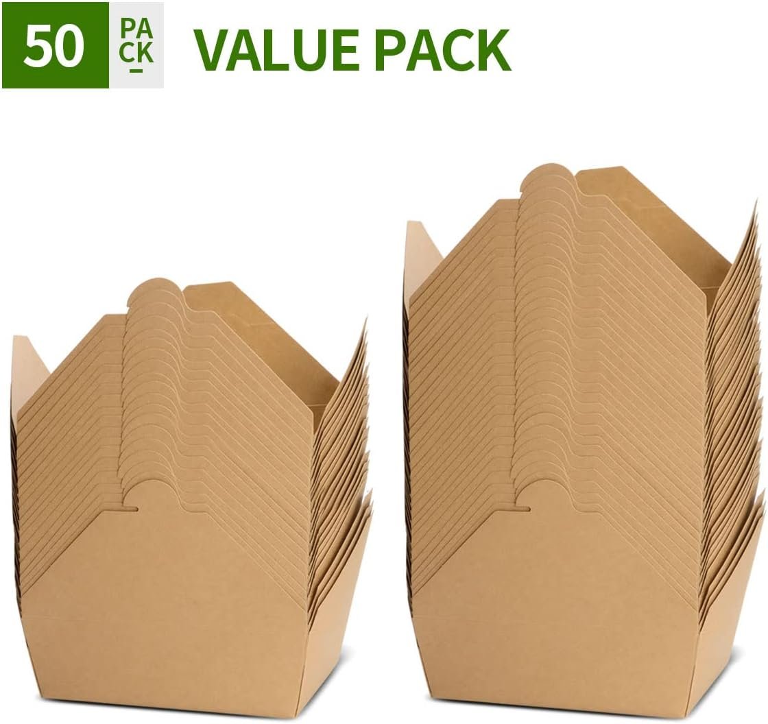 Logo Personalizado 50 Paquetes de Contenedores Grande para Comida para Llevar de 70 oz - Caja de Cartón Kraft Resistente a Grasas para Almuerzo - Marca Blanca de Fábrica para Restaurante, Hogar y Fiesta Logo Personalizado 50 Paquetes de Contenedores Grande para Comida para Llevar de 70 oz - Caja de Cartón Kraft Resistente a Grasas para Almuerzo - Marca Blanca de Fábrica para Restaurante, Hogar y Fiesta