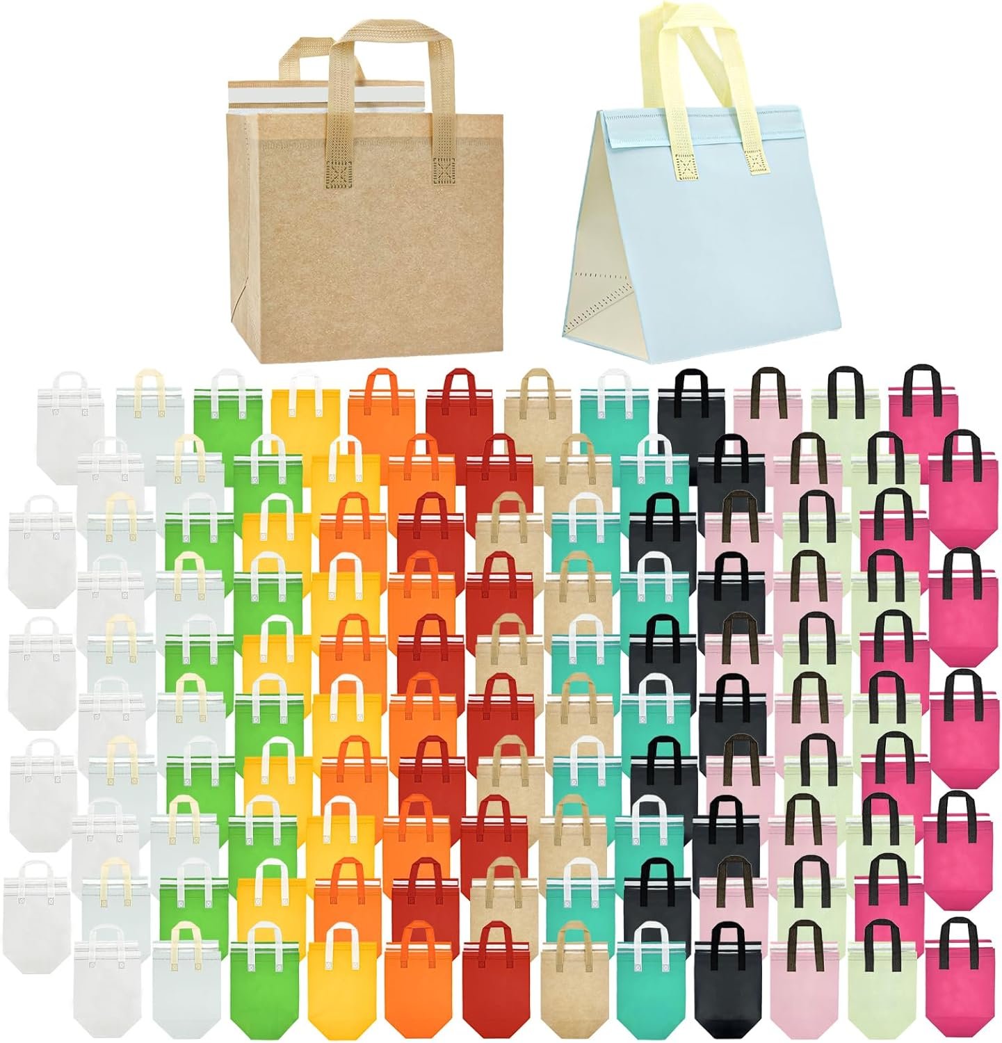 Bolsas para Comida para Llevar con Logo Personalizado, 120 Pcs en Pack, Bolsa Térmica Aislante para Alimentos Calientes y Fríos, Ideal para Pizza, Café, Leche, Té, Entregas y Catering, Proveedor de Fábrica (9.5 x 9.5 x 6 in) (120, 24x24x15) Marca Blanca