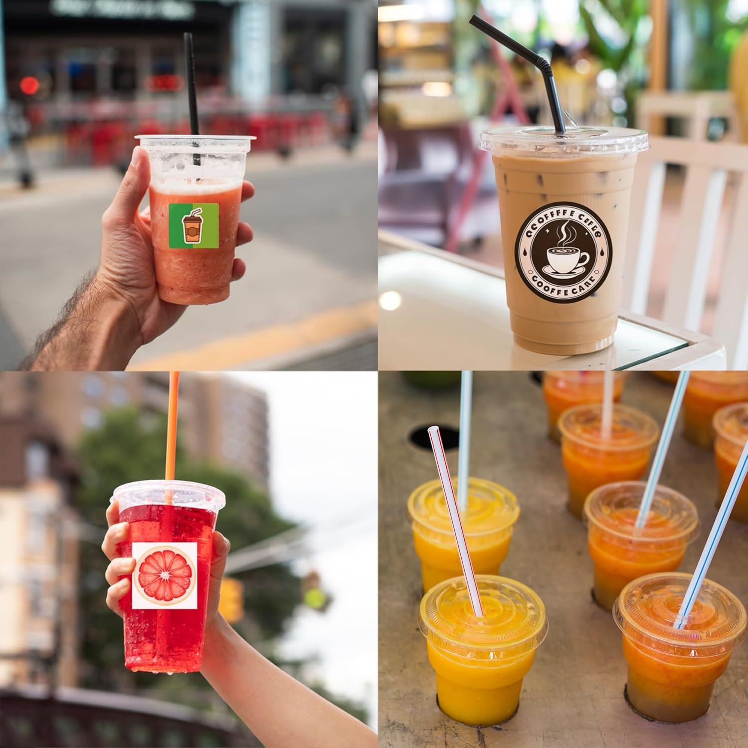 Tazas de plástico desechables claras personalizadas con logo, 100-300 pcs, taza de café personalizada para fiestas, bodas, milkshakes, bebidas frías, smoothies; tazas de café helado de plástico con tapa plana (12 oz) de proveedor.