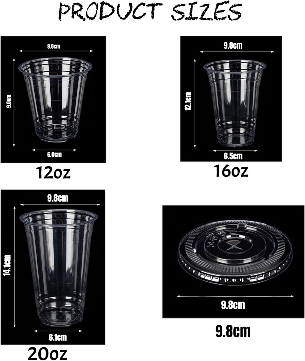 Tazas de plástico desechables claras personalizadas con logo, 100-300 pcs, taza de café personalizada para fiestas, bodas, milkshakes, bebidas frías, smoothies; tazas de café helado de plástico con tapa plana (12 oz) de proveedor.