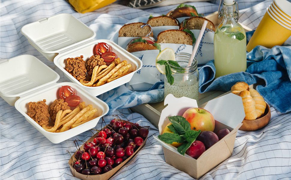 Logo Personalizado Contenedores de Comida desechables 100% compostables Clamshell 200 Pack, cajas para ensaladas, pasteles y sándwiches de 6 * 6 pulgadas, Proveedor de soluciones sostenibles. Logo Personalizado Contenedores de Comida desechables 100% compostables Clamshell 200 Pack, cajas para ensaladas, pasteles y sándwiches de 6 * 6 pulgadas, Proveedor de soluciones sostenibles.