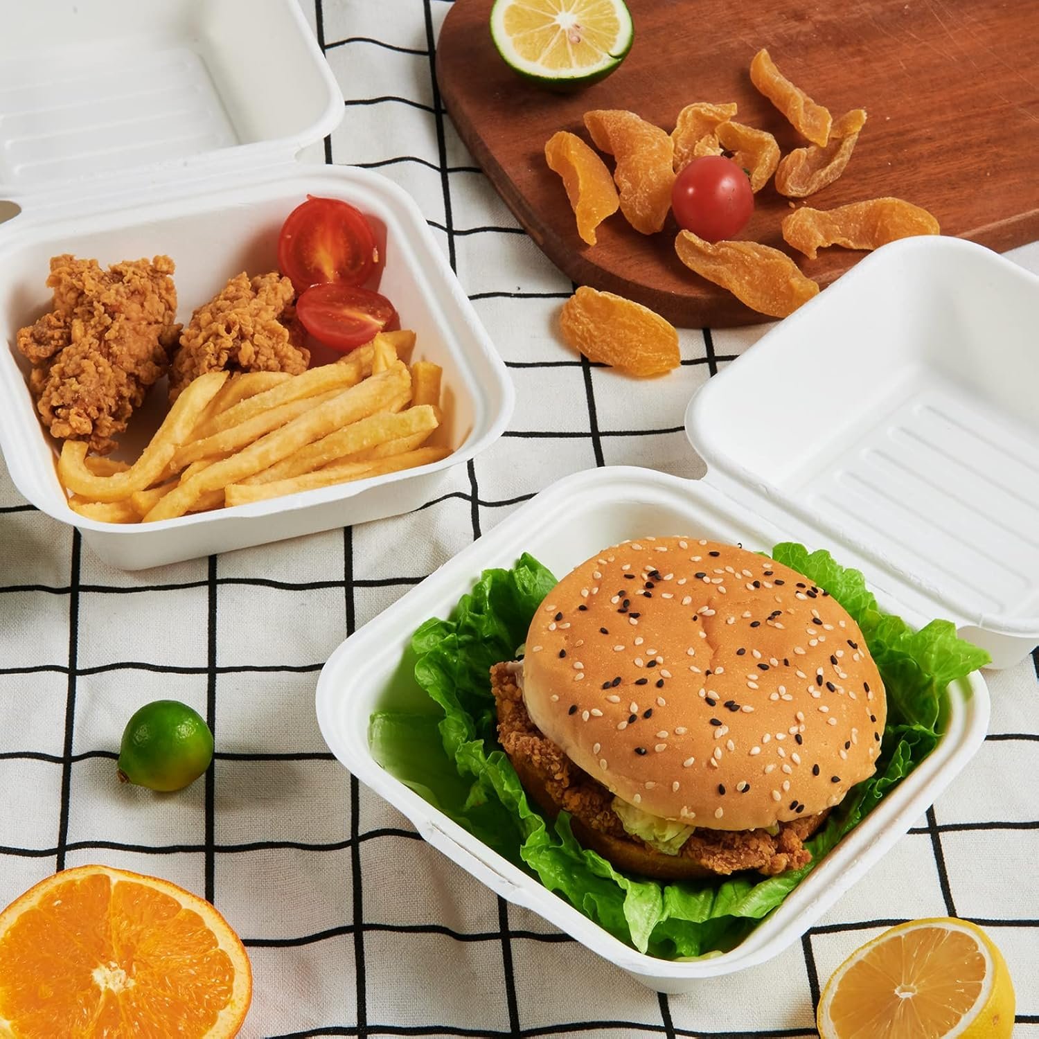 Logo Personalizado Contenedores de Comida desechables 100% compostables Clamshell 200 Pack, cajas para ensaladas, pasteles y sándwiches de 6 * 6 pulgadas, Proveedor de soluciones sostenibles. Logo Personalizado Contenedores de Comida desechables 100% compostables Clamshell 200 Pack, cajas para ensaladas, pasteles y sándwiches de 6 * 6 pulgadas, Proveedor de soluciones sostenibles.