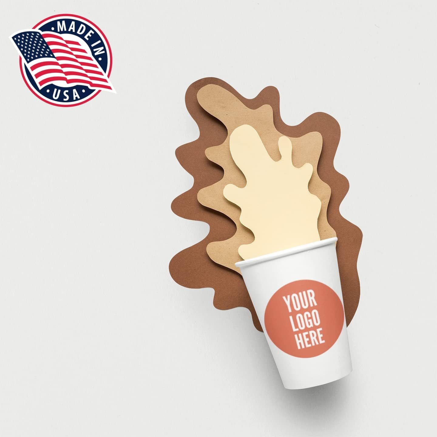 Tazas con Logo Personalizado – Vasos de papel personalizados para bebidas calientes y frías – Tazas para tiendas, oficinas y negocios – Tazas personalizadas y resistentes con logotipo (50 unidades de 12oz) de Proveedor.