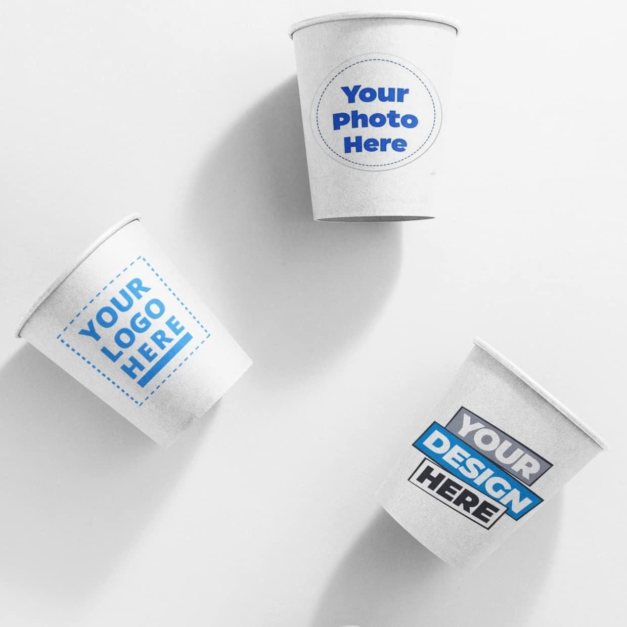 Tazas con Logo Personalizado – Vasos de papel personalizados para bebidas calientes y frías – Tazas para tiendas, oficinas y negocios – Tazas personalizadas y resistentes con logotipo (50 unidades de 12oz) de Proveedor.