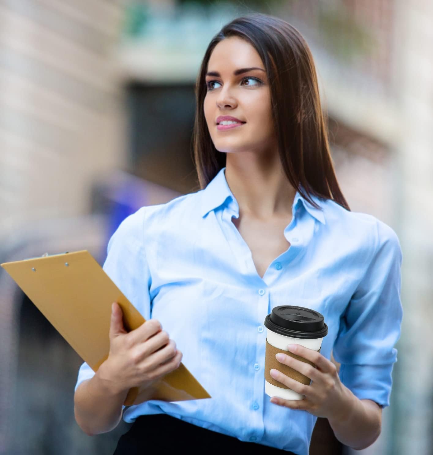 Tazas de papel desechables gruesas de 12 oz para café caliente con tapa y manguito, Logo Personalizado, ideales para café para llevar, chocolate caliente y suministros de cafetería, Fabricante.