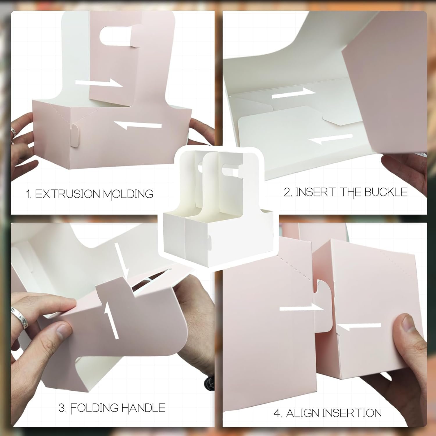 Logo Personalizado Portavasos Desechable de 2 Tazas, Soporte de Cartón Rosa para Bebidas Calientes o Frías, 15 Contenedores para Café, Entregas de Comida, Marca Blanca, Proveedor de Soluciones de Embalaje.