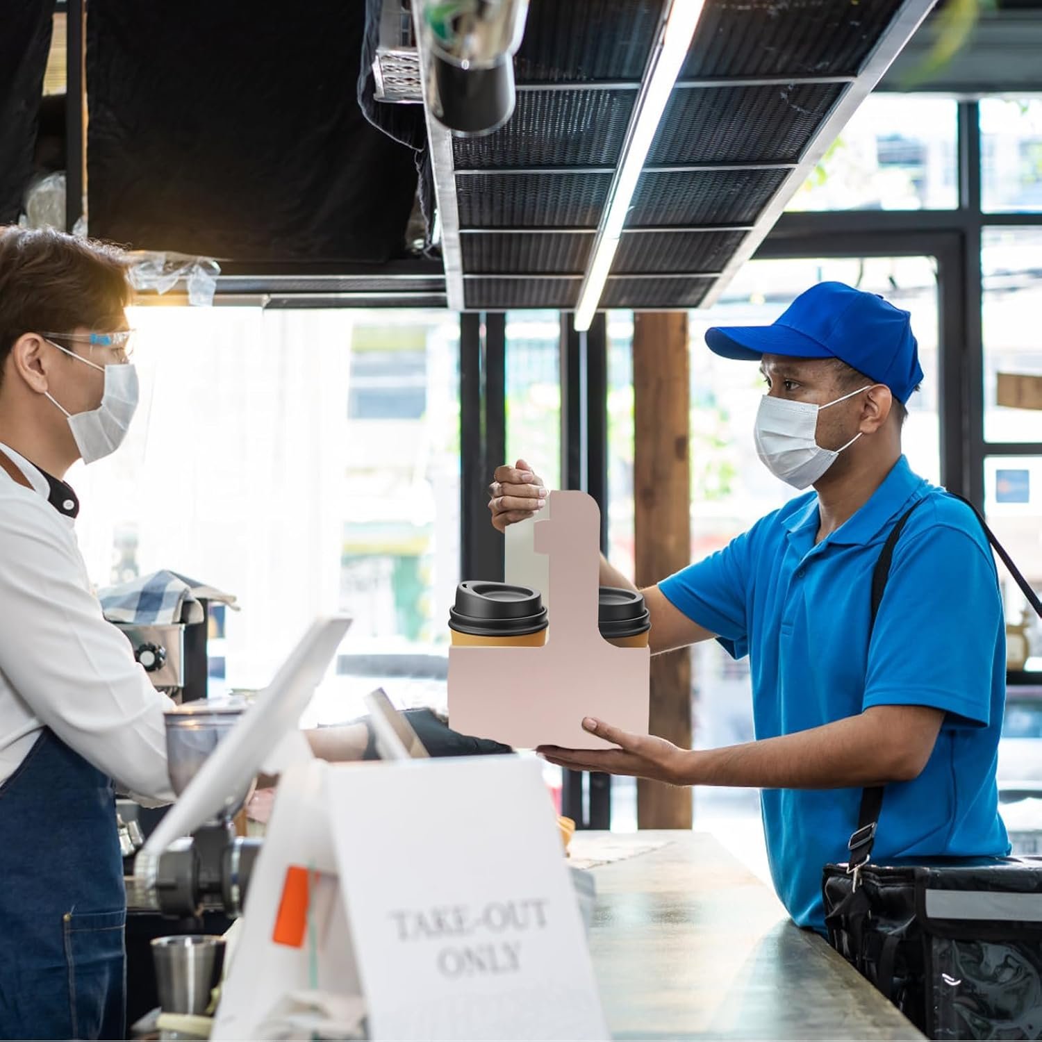 Logo Personalizado Portavasos Desechable de 2 Tazas, Soporte de Cartón Rosa para Bebidas Calientes o Frías, 15 Contenedores para Café, Entregas de Comida, Marca Blanca, Proveedor de Soluciones de Embalaje.