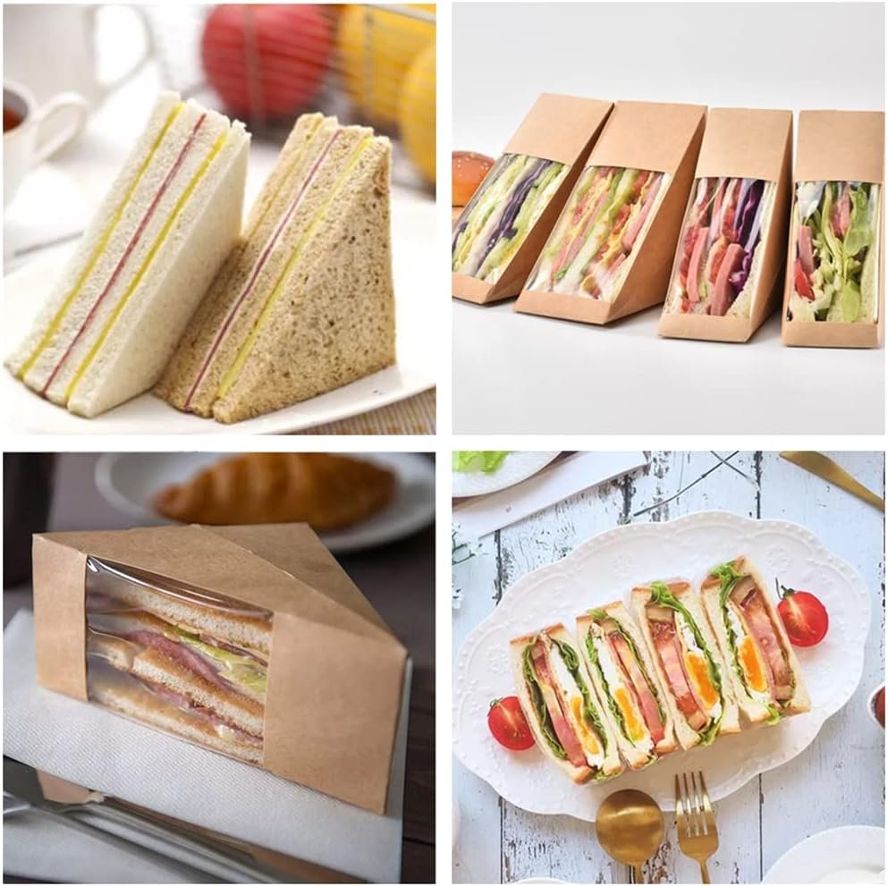 Cajas de papel kraft para sándwich con ventana, caja cuña individual para charcutería y sushi, ideal para servicio de comida para llevar, Logo Personalizado, contenedor para porciones de pastel, Proveedor de soluciones para panaderías (Marrón-L) Cajas de papel kraft para sándwich con ventana, caja cuña individual para charcutería y sushi, ideal para servicio de comida para llevar, Logo Personalizado, contenedor para porciones de pastel, Proveedor de soluciones para panaderías (Marrón-L)