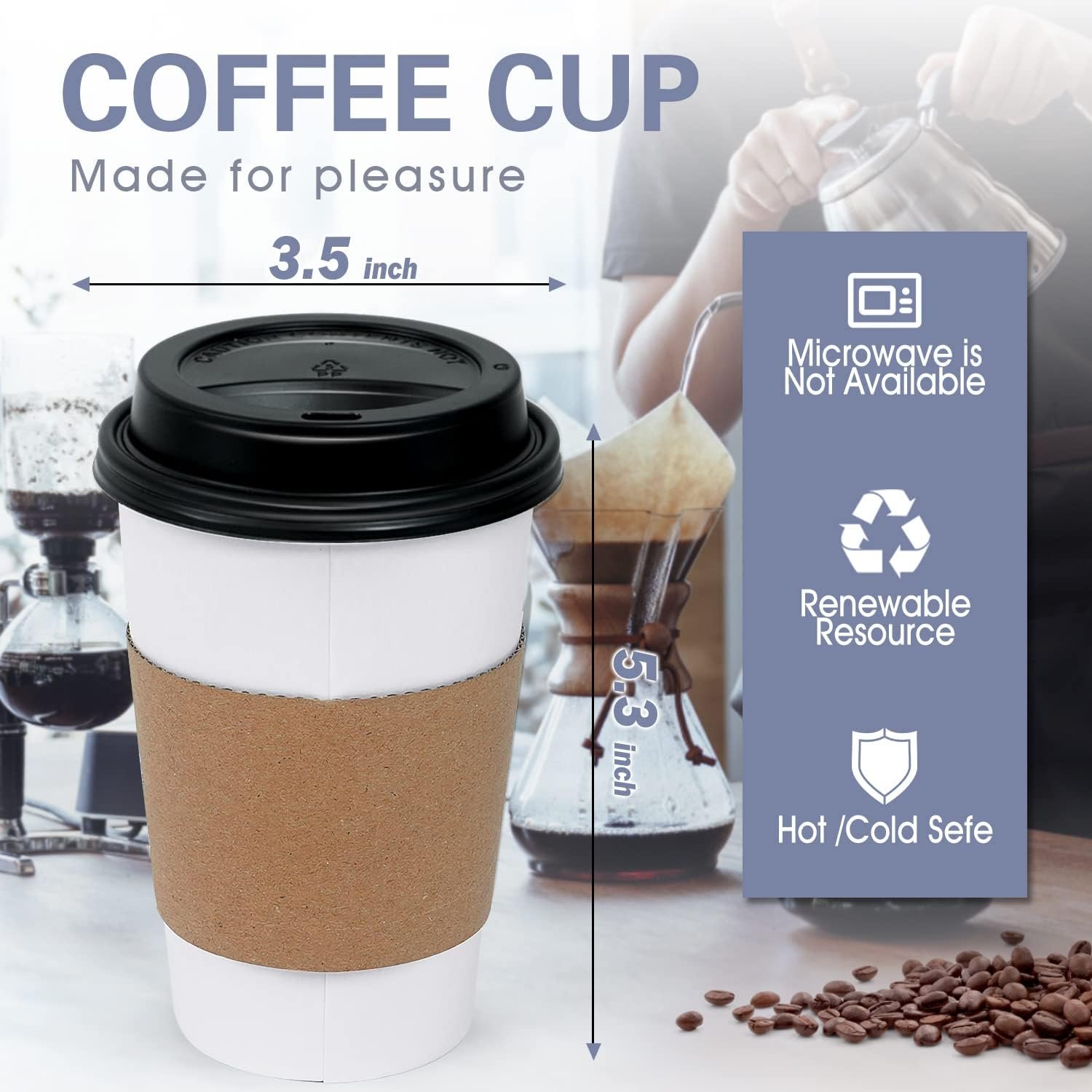Tazas desechables de café de 16 oz con tapas y fundas para llevar, personalizadas con logo, ideales para bebidas calientes, chocolate, cacao y bar de café, fabricadas por nuestro proveedor. Tazas desechables de café de 16 oz con tapas y fundas para llevar, personalizadas con logo, ideales para bebidas calientes, chocolate, cacao y bar de café, fabricadas por nuestro proveedor.