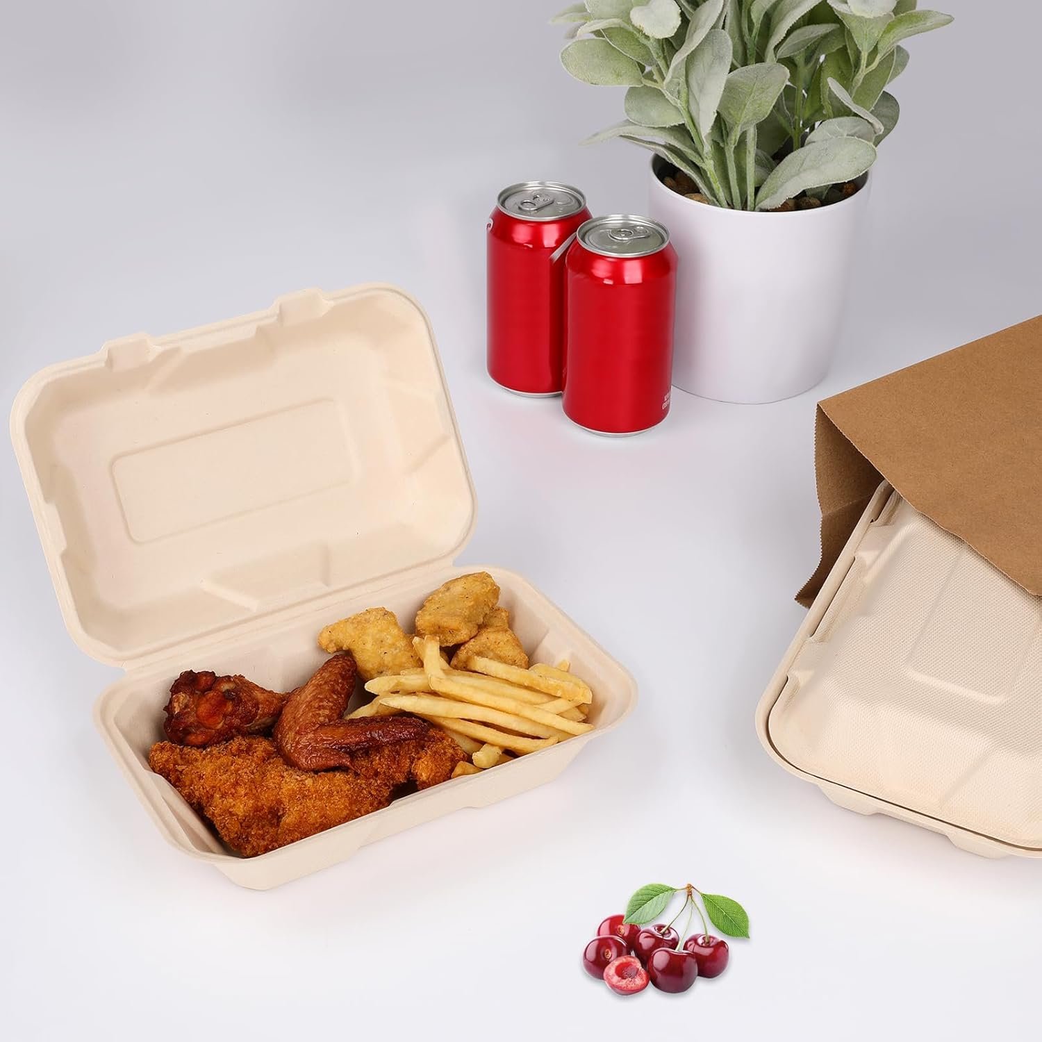 Logo Personalizado Cajas de Almuerzo Desechables Biodegradables de 100 Unidades 9x6 Pulgadas con Tapa Eco-Friendly Clamshell para Comida Marca Blanca Proveedor Logo Personalizado Cajas de Almuerzo Desechables Biodegradables de 100 Unidades 9x6 Pulgadas con Tapa Eco-Friendly Clamshell para Comida Marca Blanca Proveedor