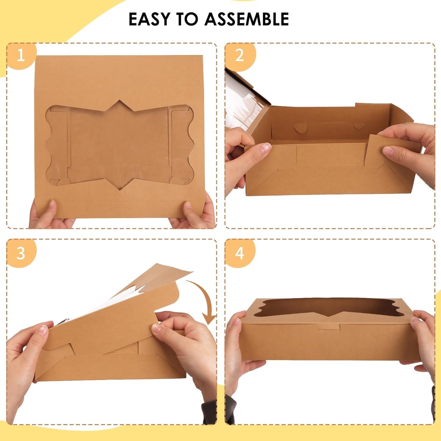 Caja de pastelería blanca con ventana de 12x8x2.5 pulgadas y diseño de 3 estilos, ideal para donas, frutas cubiertas de chocolate y pasteles, Marca Blanca, disponible a través de nuestra Fábrica. Caja de pastelería blanca con ventana de 12x8x2.5 pulgadas y diseño de 3 estilos, ideal para donas, frutas cubiertas de chocolate y pasteles, Marca Blanca, disponible a través de nuestra Fábrica.