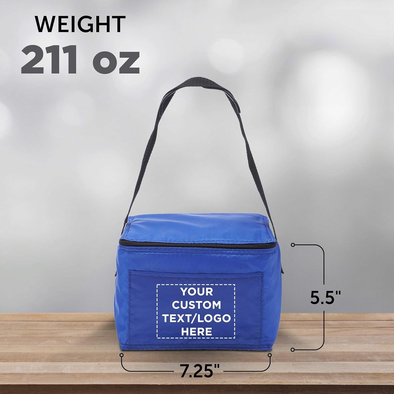 Logo Personalizado Set de 10/50/100 Bolsas de Almuerzo Pequeñas, Pack Personalizado al por Mayor - Aisladas, Capacidad para 6 Latas, Ideal para Oficina, Picnic, Playa - Proveedor Azul Logo Personalizado Set de 10/50/100 Bolsas de Almuerzo Pequeñas, Pack Personalizado al por Mayor - Aisladas, Capacidad para 6 Latas, Ideal para Oficina, Picnic, Playa - Proveedor Azul