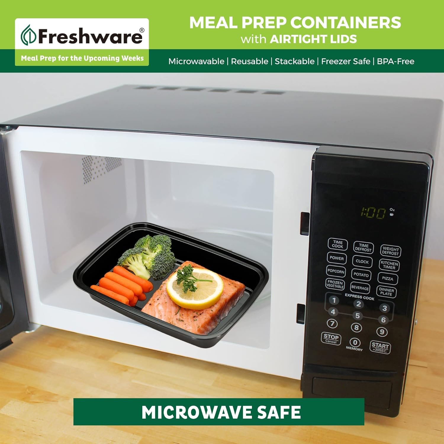 Contenedores para Alimentos Marca Blanca [50 Piezas] Recipientes de Almacenamiento de Comida de 1 Compartimento con Tapa, Caja Bento, Libre de BPA, Apilables, A prueba de Microondas/Lavavajillas/Freezer (16 oz) - Proveedor.