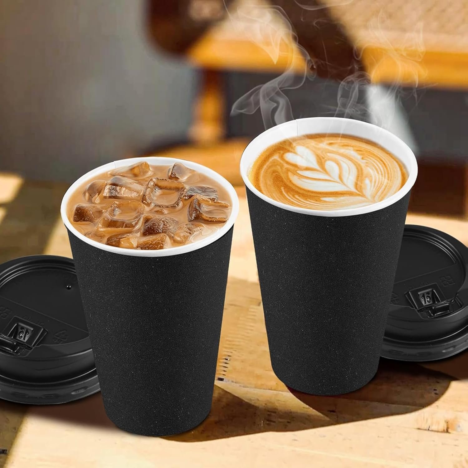 Logo Personalizado Tazas de Café Desechables de 16 oz con Tapas, Paquete de 100 con Mangas y Palitos de Revolver para Bebidas Calientes y Frías en Oficina, Casa, Tienda y Eventos (Negro) Proveedor Logo Personalizado Tazas de Café Desechables de 16 oz con Tapas, Paquete de 100 con Mangas y Palitos de Revolver para Bebidas Calientes y Frías en Oficina, Casa, Tienda y Eventos (Negro) Proveedor