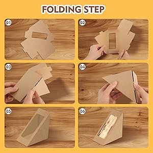 Caja de papel para sándwiches 100 piezas con ventana, cajas para llevar hamburguesas, servicio de comida para llevar, Logotipo Personalizado, Proveedor de envases para panadería y restaurantes.