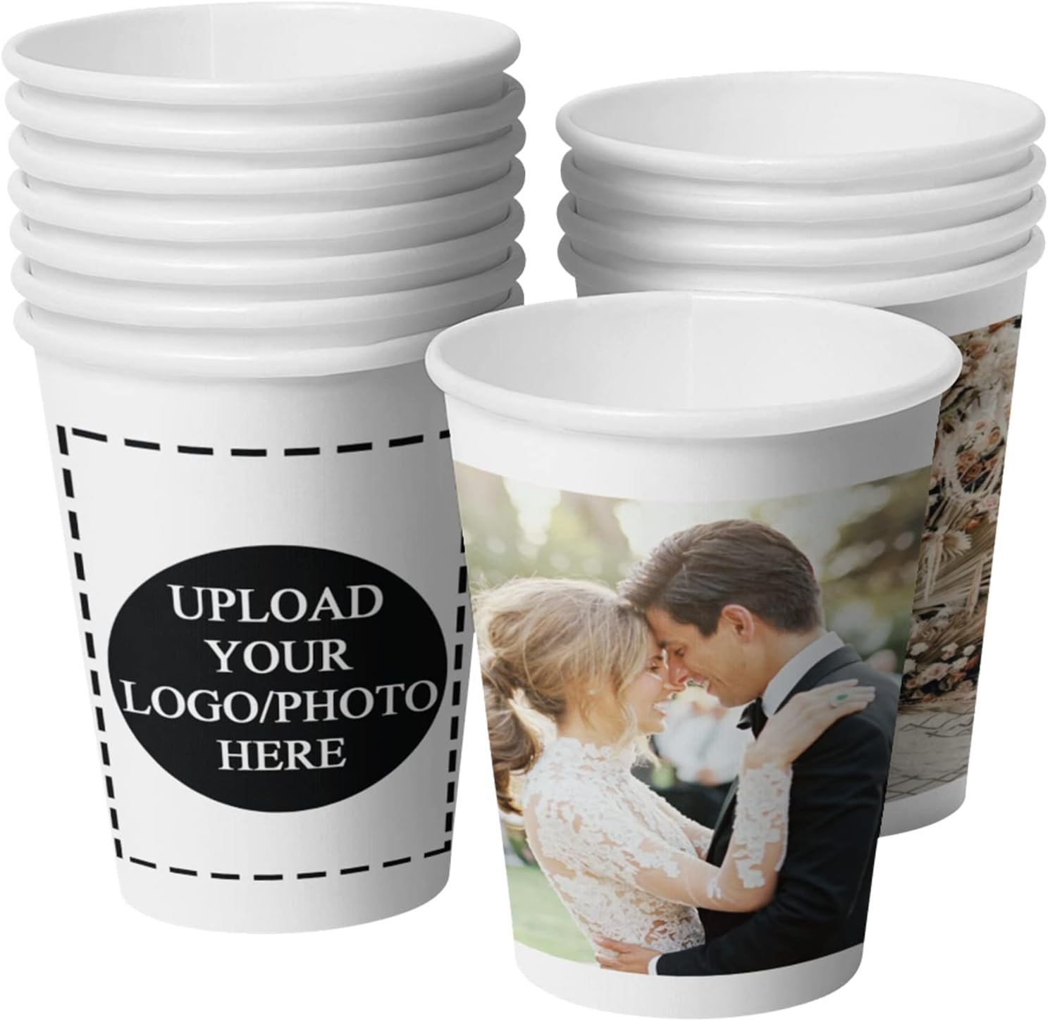 Cupos desechables con Logo Personalizado, Tazas personalizadas de 8oz para cafeterías, eventos y bodas - 50 Pack de Proveedor