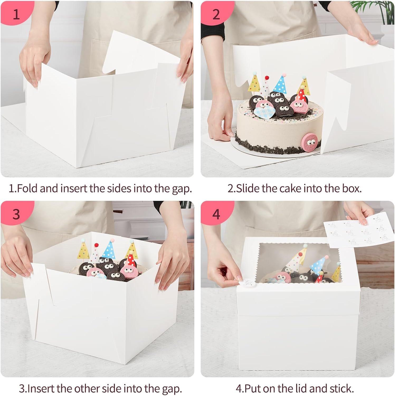 Logo Personalizado para Cajas de Pastel de 2 Paquetes, Cajas de 10 x 10 x 8 Pulgadas con Tableros, Contenedores Desechables con Tapas y Ventana para Bodas, Cumpleaños, Fiesta - Proveedor de Soluciones de Empaque. Logo Personalizado para Cajas de Pastel de 2 Paquetes, Cajas de 10 x 10 x 8 Pulgadas con Tableros, Contenedores Desechables con Tapas y Ventana para Bodas, Cumpleaños, Fiesta - Proveedor de Soluciones de Empaque.