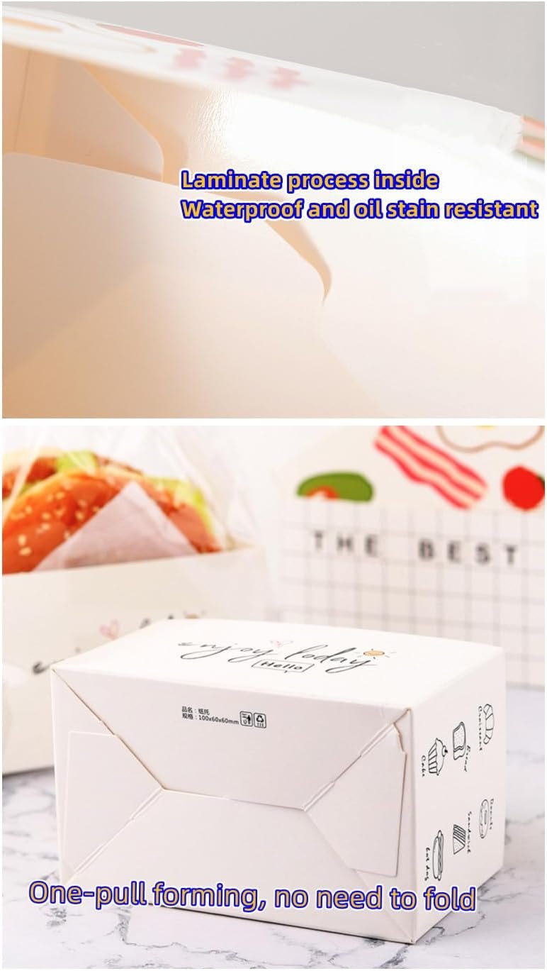 Logo Personalizado 50 Pack de Envases de Papel para Comida para Llevar, Cajas para Mini Hamburguesas y Sándwiches con 50 Hojas de Papel para Aceite, Ideal para Restaurantes, Picnics y Fiestas, Proveedor. Logo Personalizado 50 Pack de Envases de Papel para Comida para Llevar, Cajas para Mini Hamburguesas y Sándwiches con 50 Hojas de Papel para Aceite, Ideal para Restaurantes, Picnics y Fiestas, Proveedor.