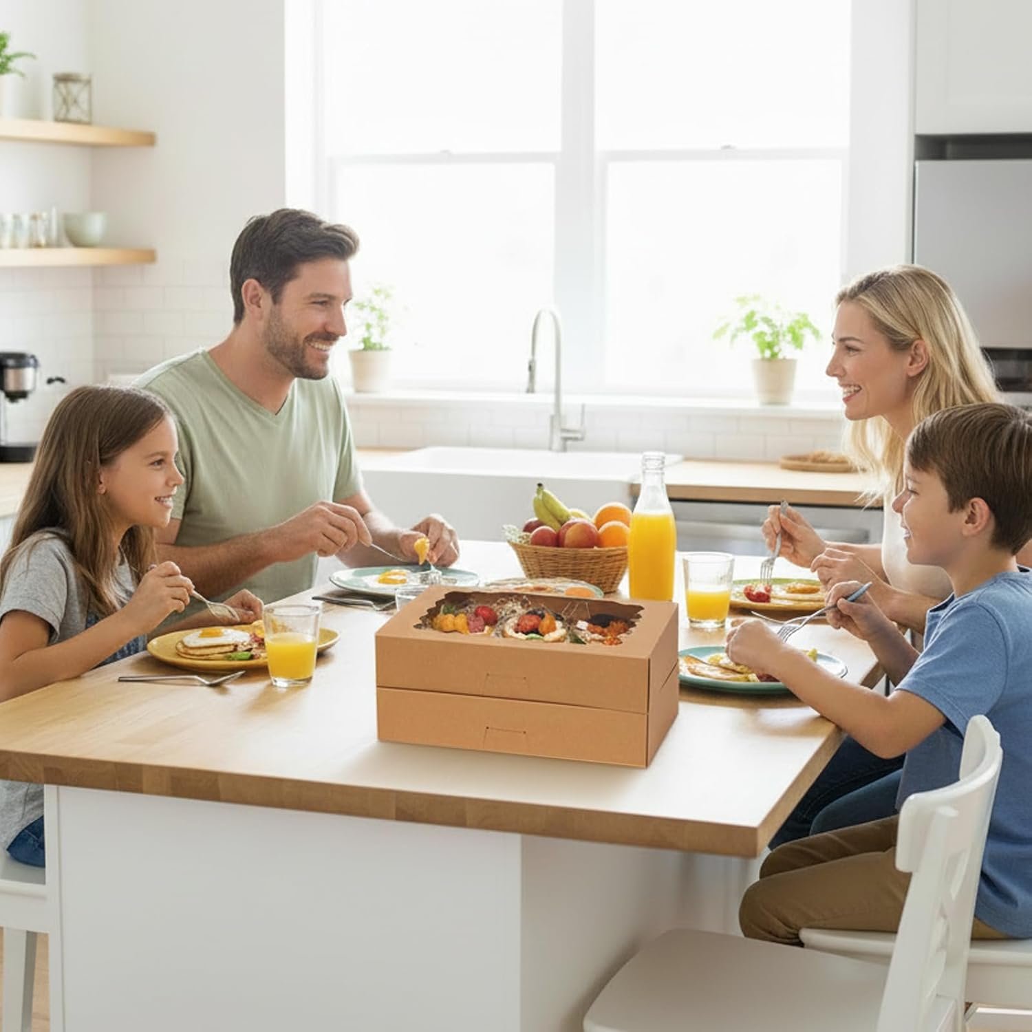 Logo Personalizado para Cajas de Pastelería de 15 piezas, 12x8x2.5 pulgadas, cajas para galletas auto-pop-up con ventanas ideales para fresas cubiertas de chocolate, donuts y pasteles, Fábrica de soluciones de embalaje.