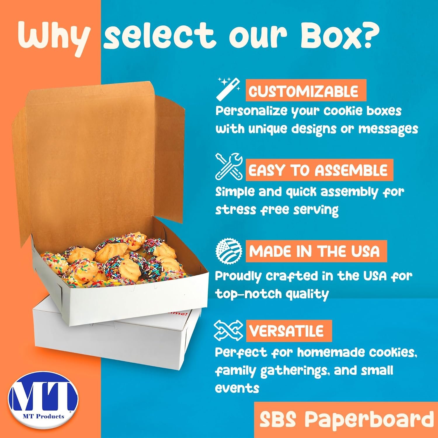 Cajas de Pastelería Personalizadas con Logo - Cajas Blancas Personalizables de 9