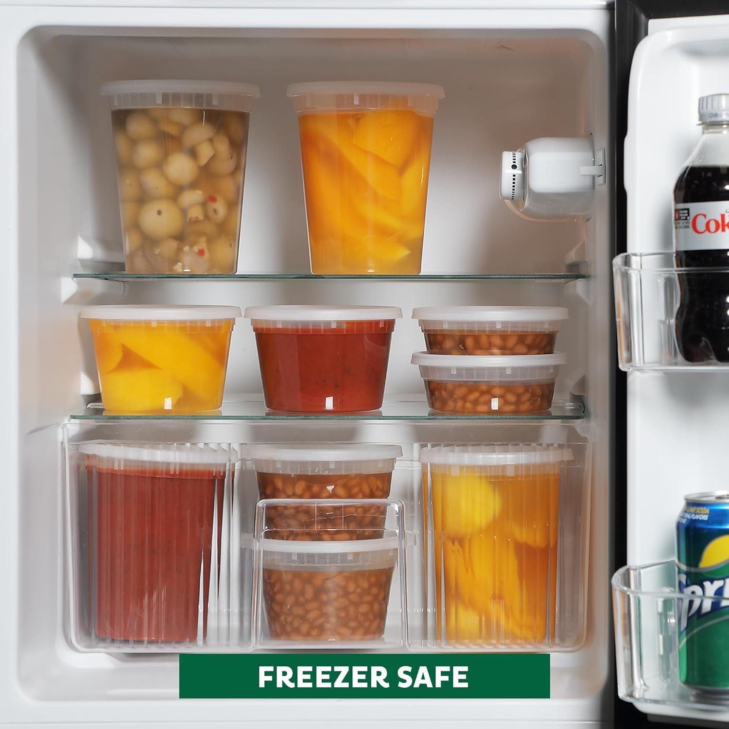 Contenedores de Almacenamiento de Alimentos 25 oz [50 Piezas], Marca Blanca, Recipientes Plásticos con Tapa para Sopa, Prep de Comidas, A Prueba de Escapes, Aptos para Microondas y Lavavajillas, Logo Personalizado, Proveedor.