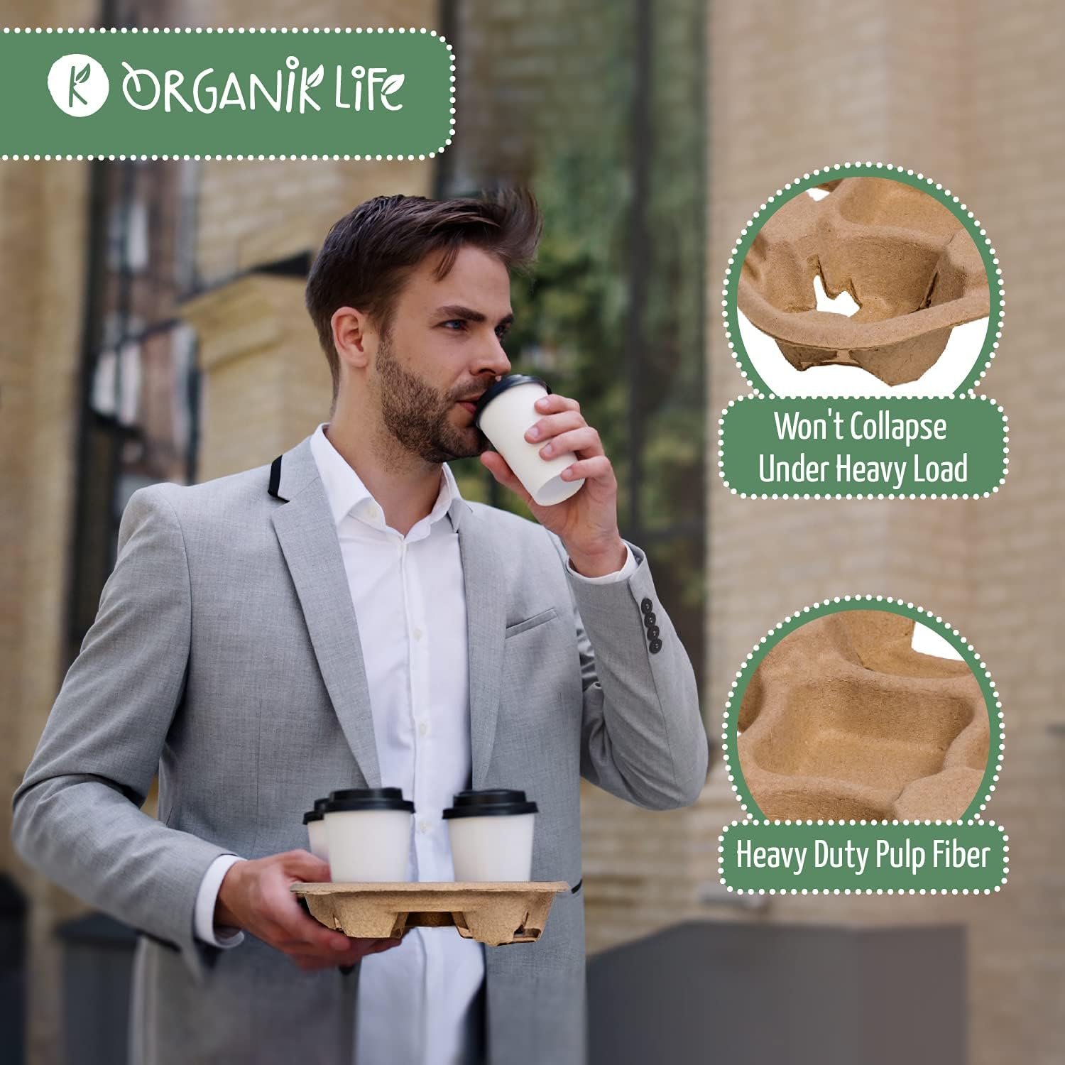 Portacupés de 4 tazas (50 unidades), Holder desechable biodegradable y ecológico, ideal para el transporte de bebidas frías o calientes, con personalización de logo, perfecto para entrega de comida en automóvil, fabricado por un proveedor especializado. Portacupés de 4 tazas (50 unidades), Holder desechable biodegradable y ecológico, ideal para el transporte de bebidas frías o calientes, con personalización de logo, perfecto para entrega de comida en automóvil, fabricado por un proveedor especializado.